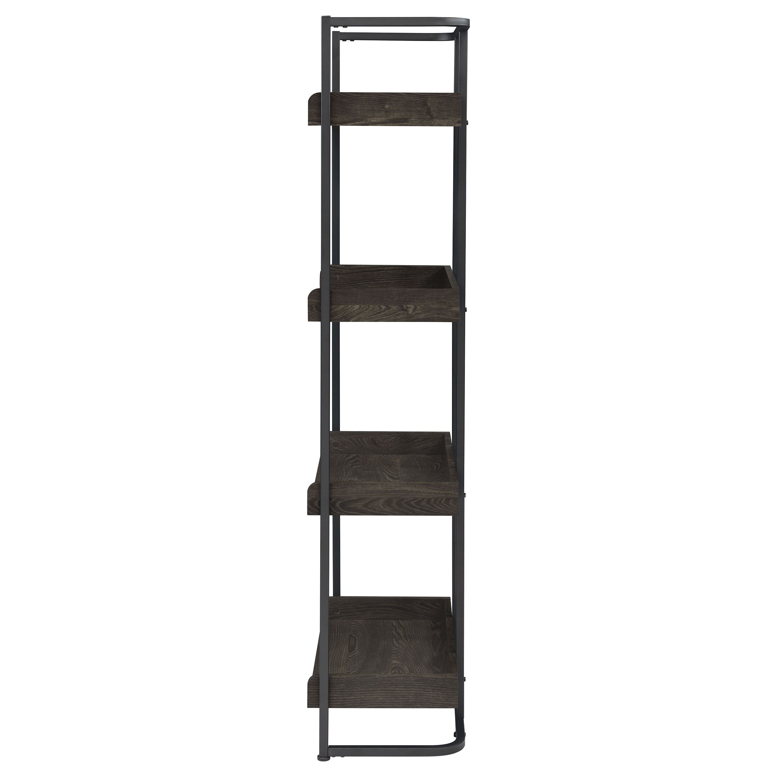 Ember 4-shelf Bookcase Dark Oak and Sandy Black