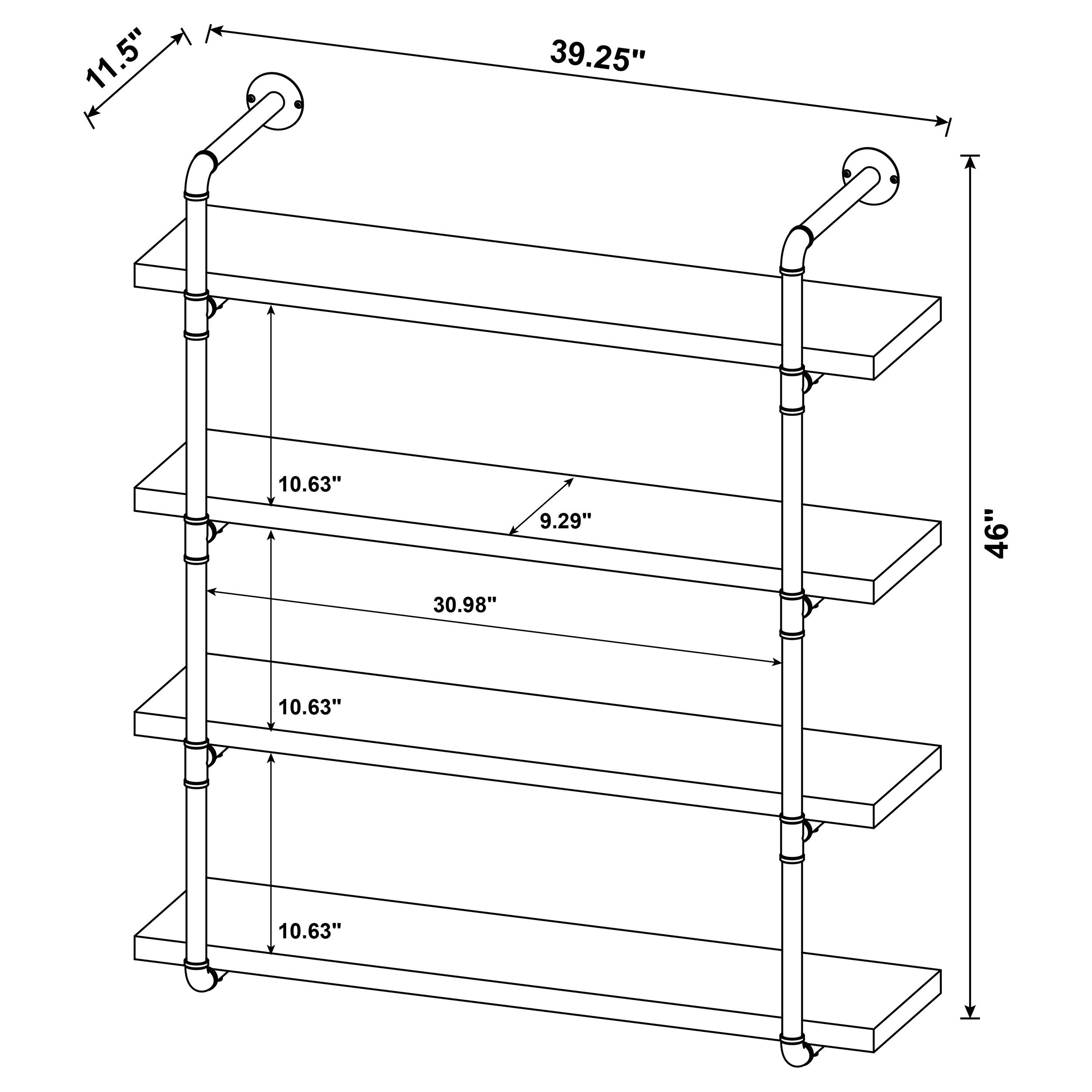 Elmcrest 40-inch Wall Shelf Black and Grey Driftwood