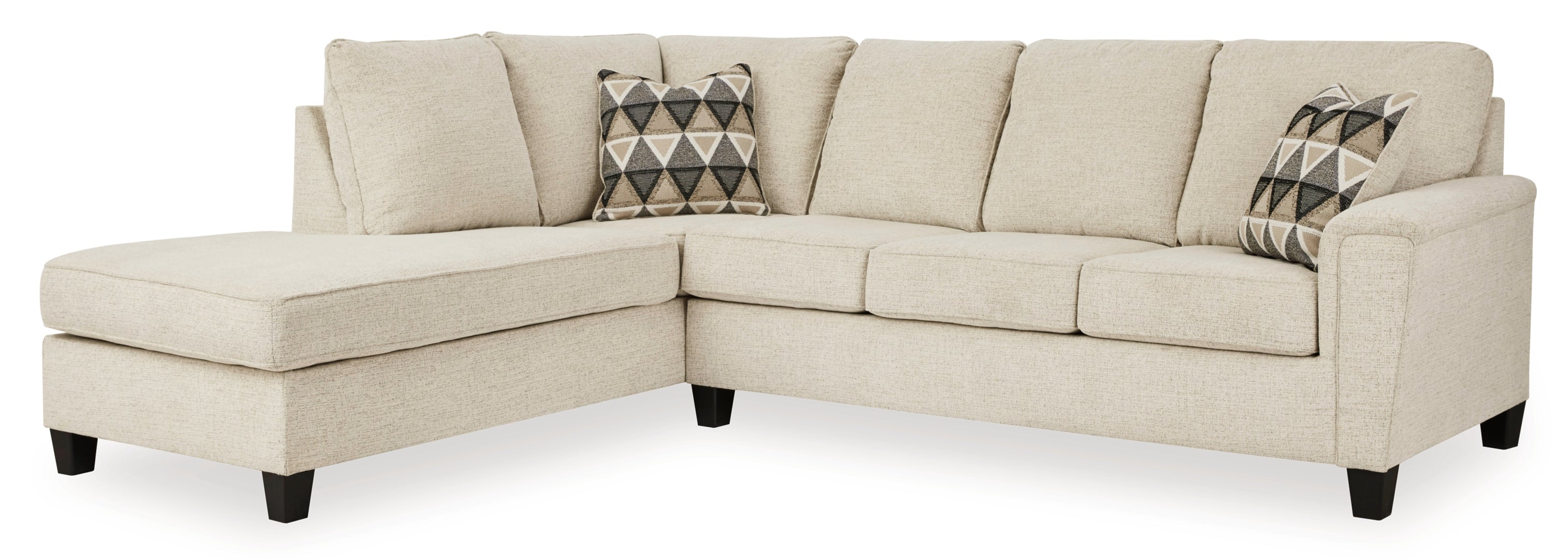 Abinger 2-Piece Beige Sectional with Ottoman