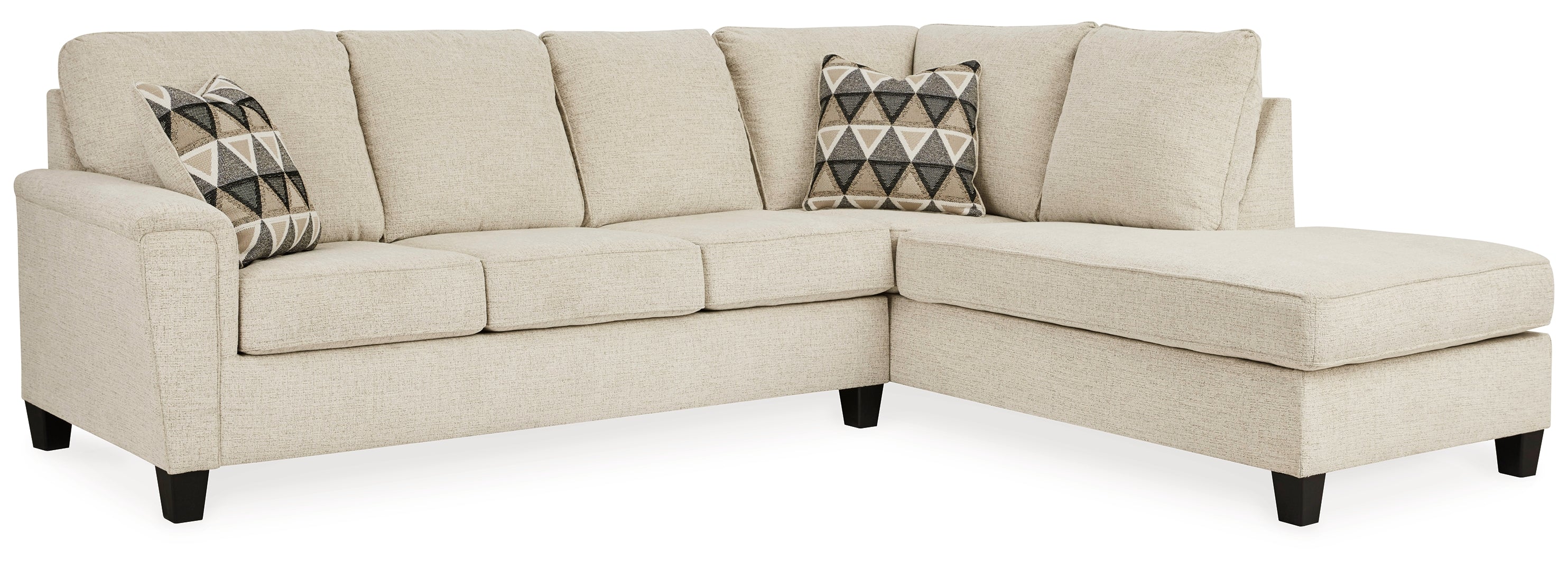 Abinger 2-Piece Beige Sectional with Ottoman