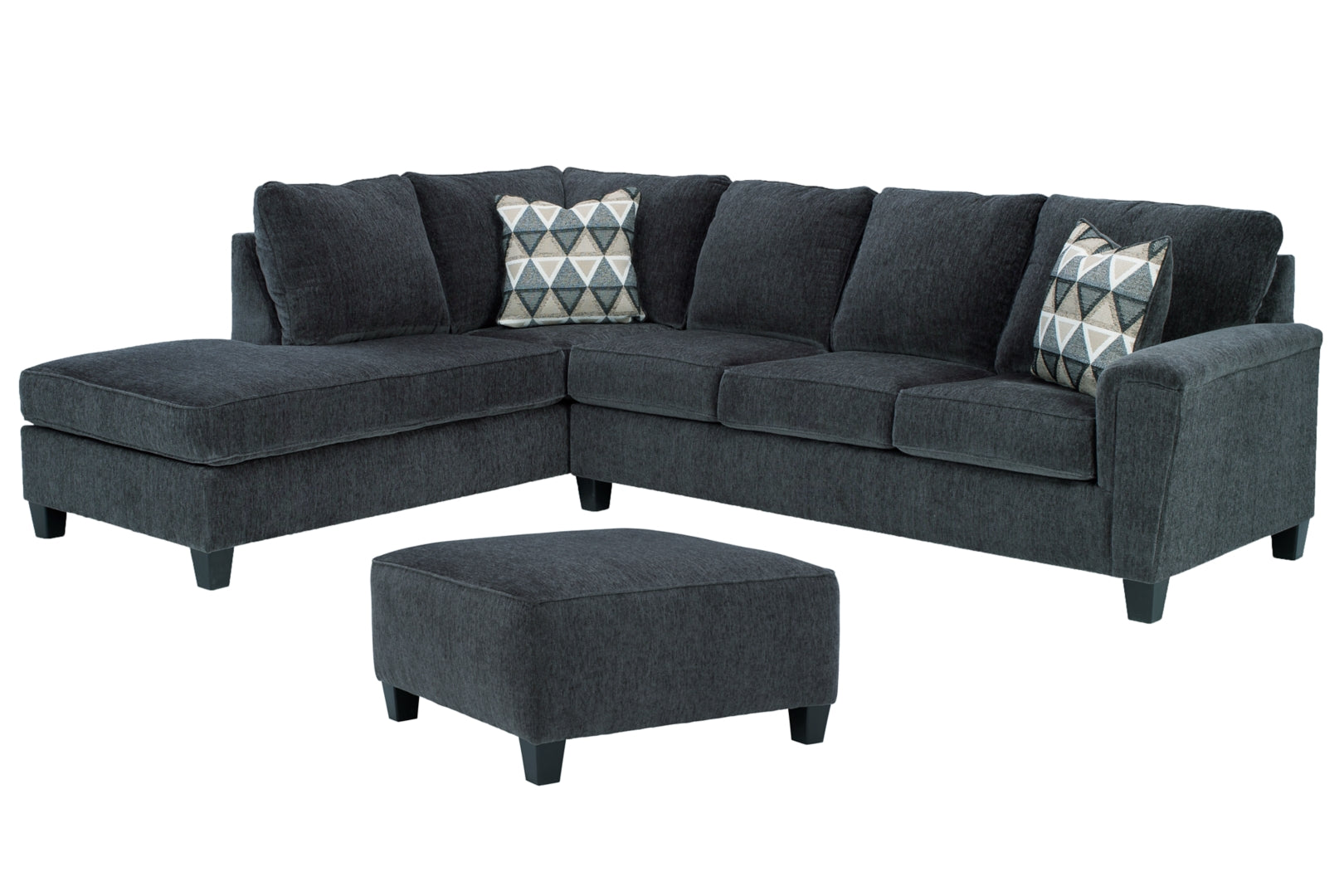 Abinger 2-Piece Navy Sectional with Ottoman