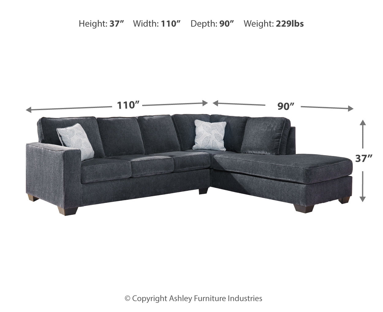 Altari 2-Piece Sleeper Sectional with Chaise