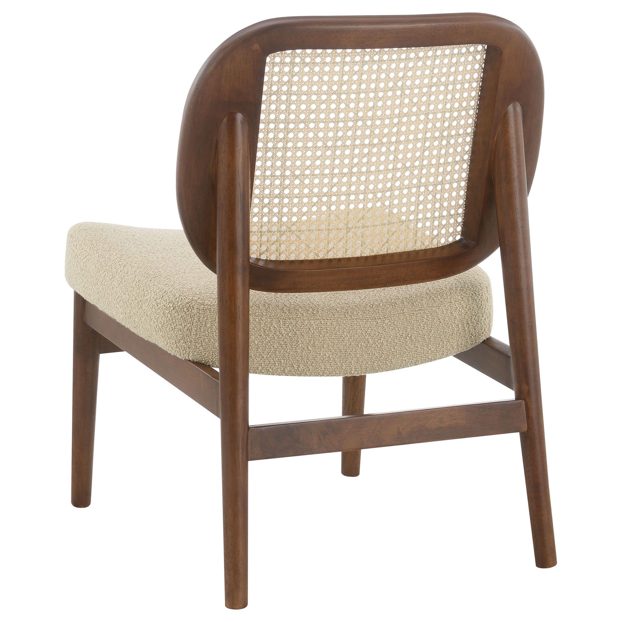 Rayo Rattan Cane Back Accent Chair with Padded Seat Black
