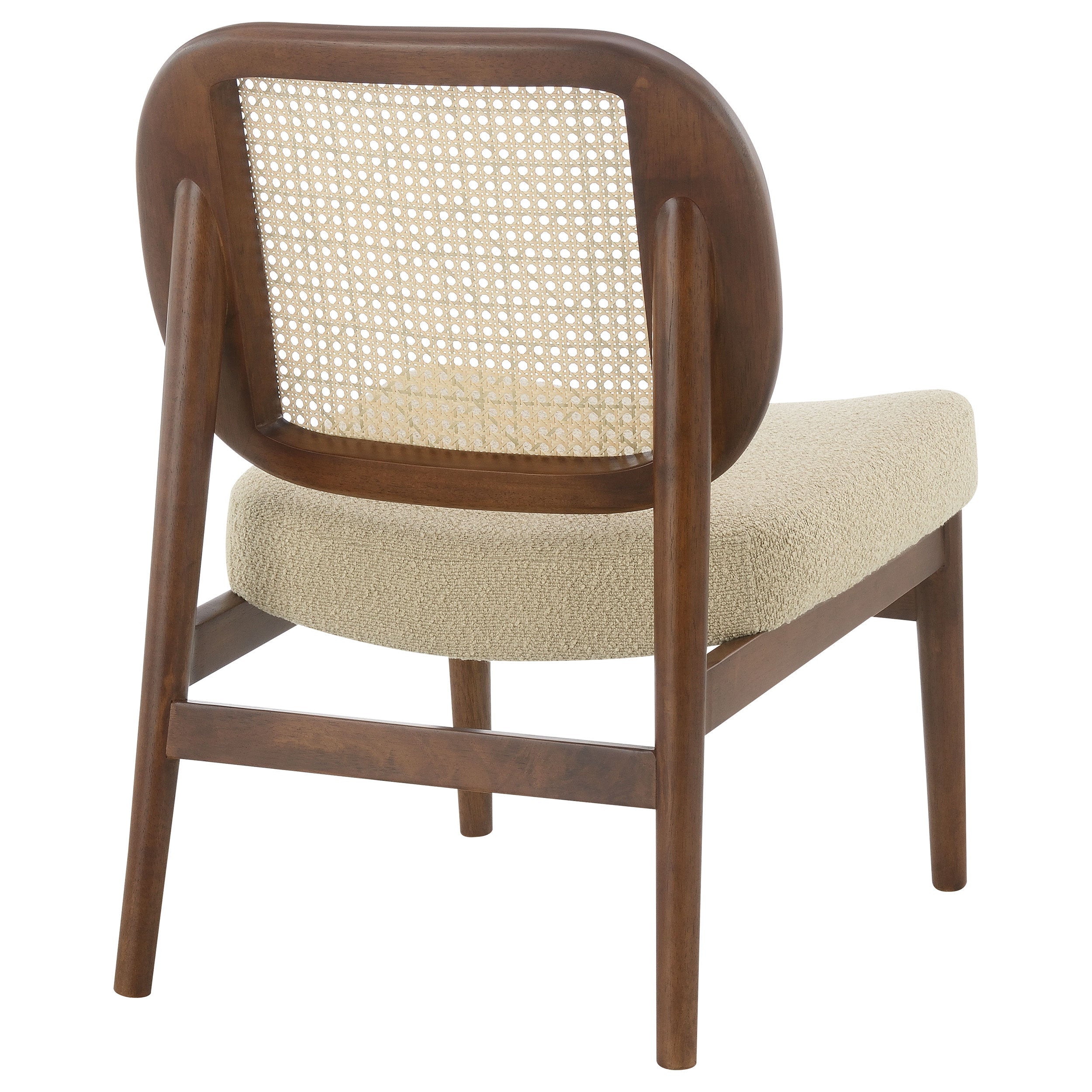 Rayo Rattan Cane Back Accent Chair with Padded Seat Black