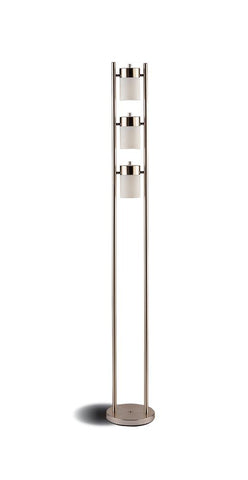 Munson Floor Lamp with 3 Swivel Lights Brushed Silver image