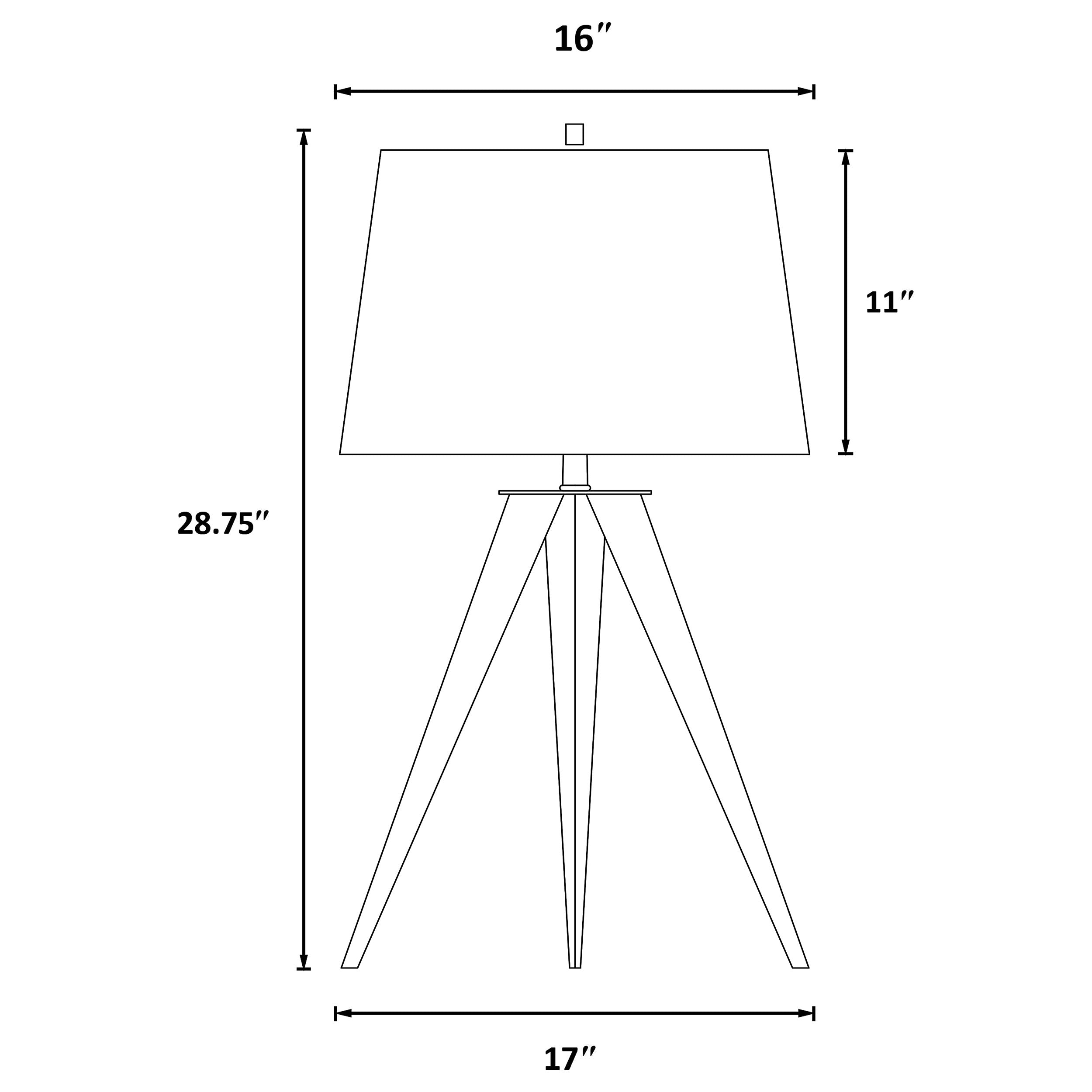 Sabat Tripod Base Table Lamp Black and Light Grey