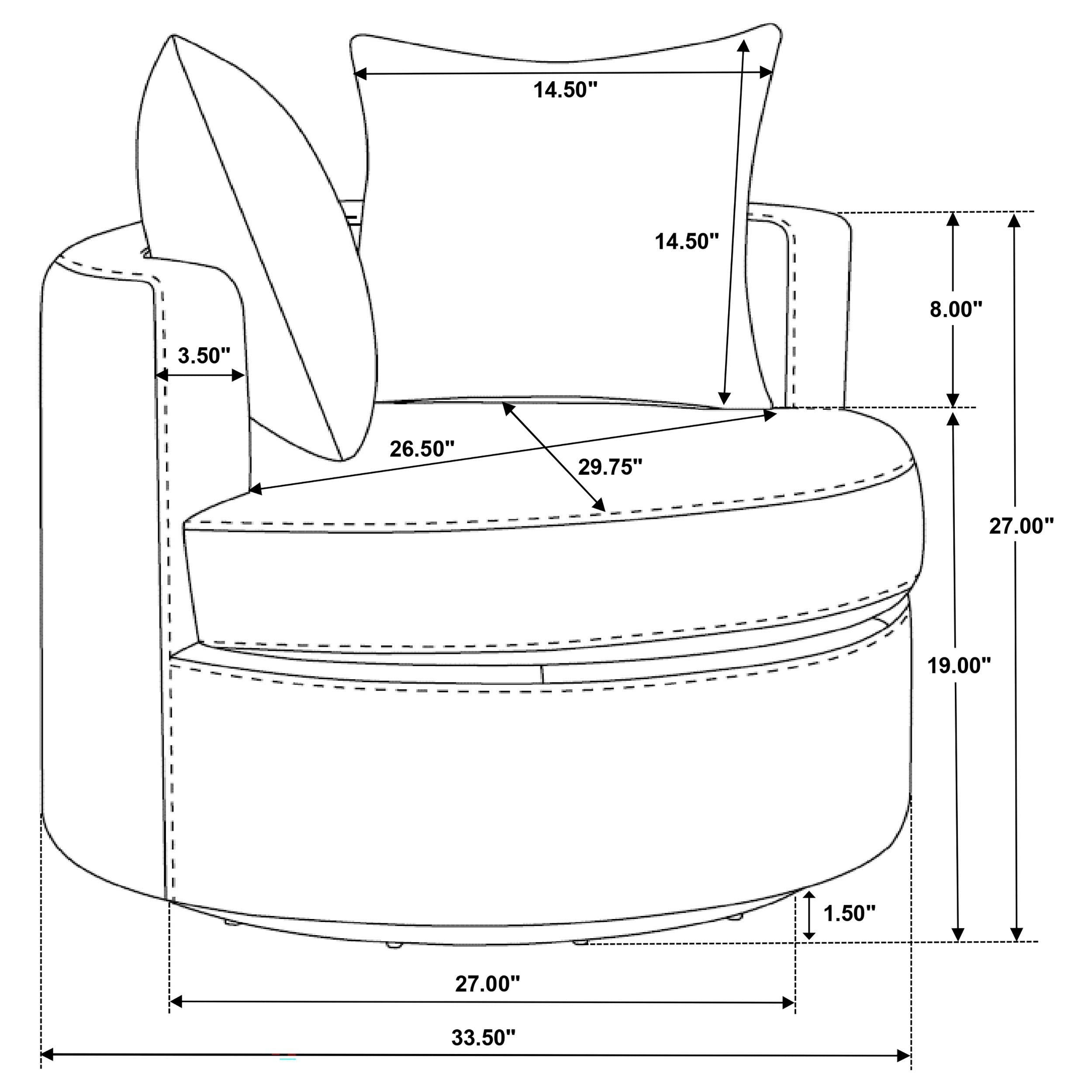 Debbie Upholstered Swivel Accent Chair