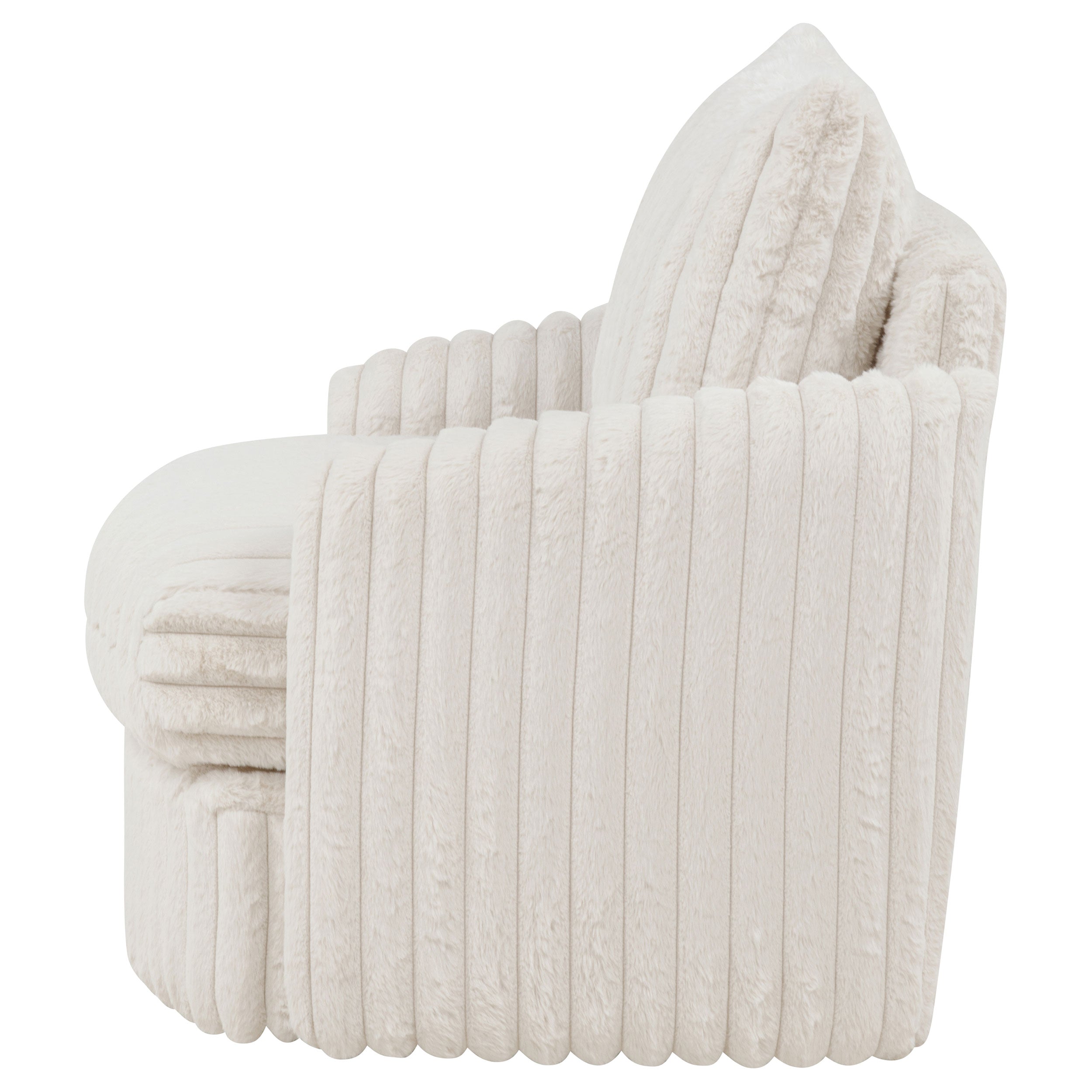 Sarco Corduroy Upholstered Swivel Accent Arm Chair Ivory