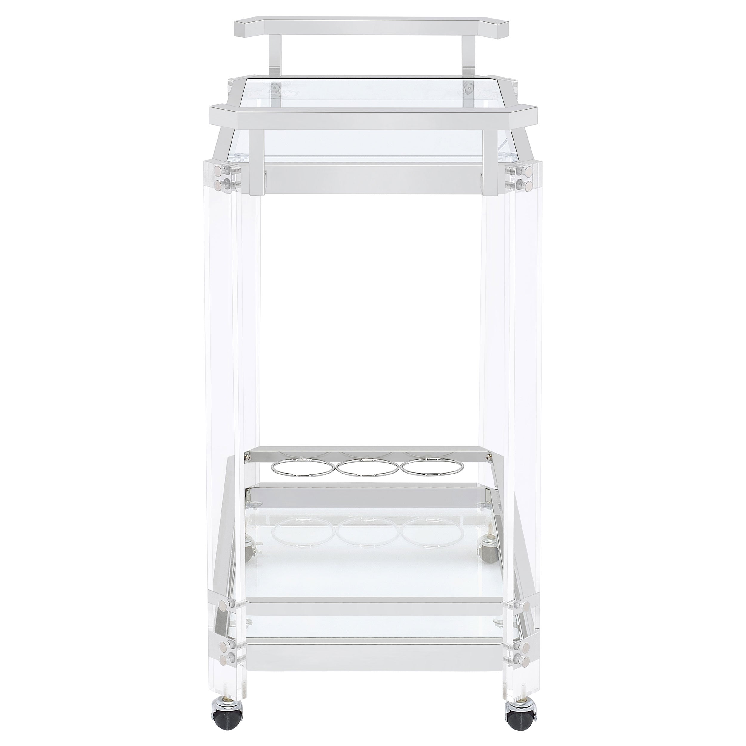 Jefferson 2-tier Glass Serving Cart Clear