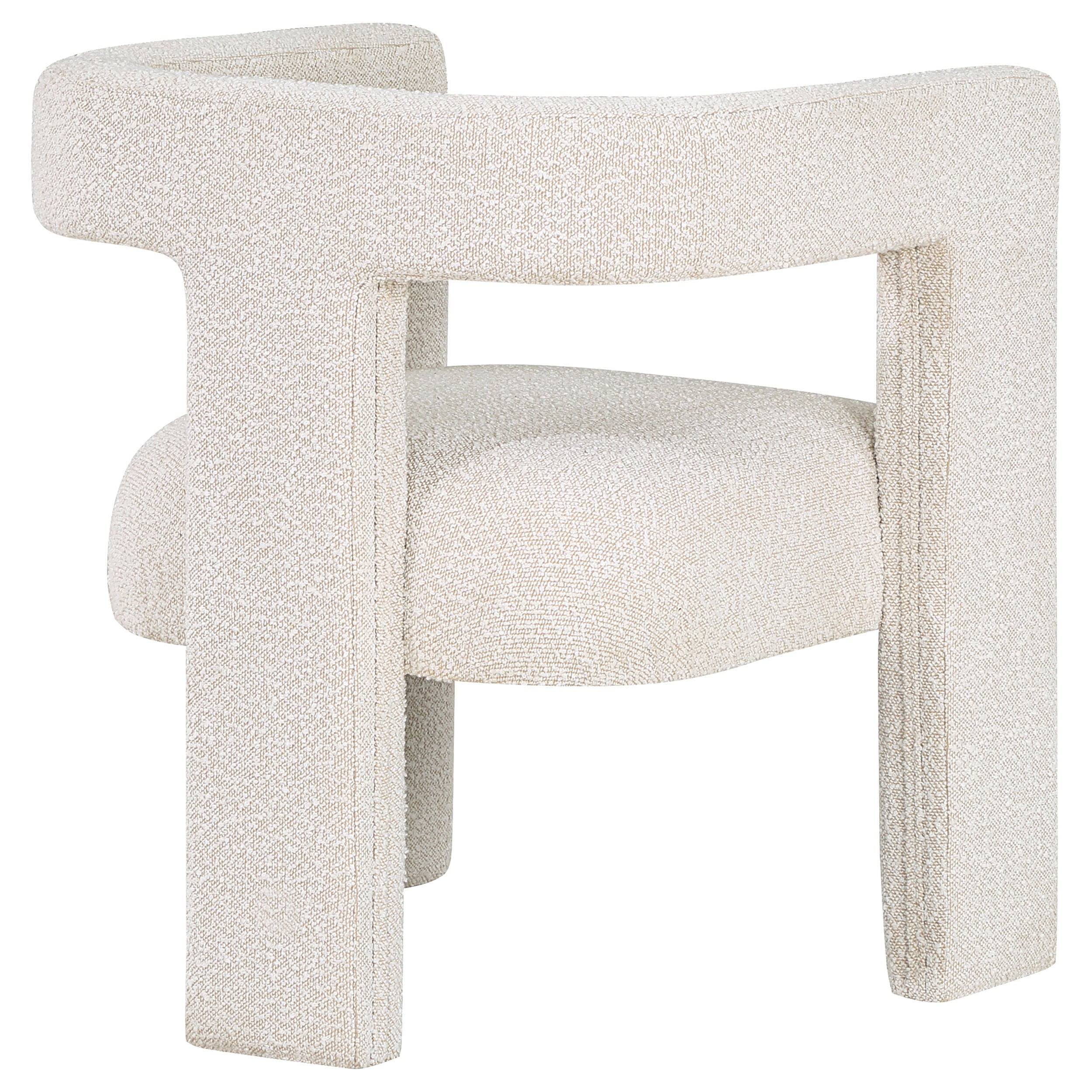 Petra Boucle Upholstered Accent Side Chair White