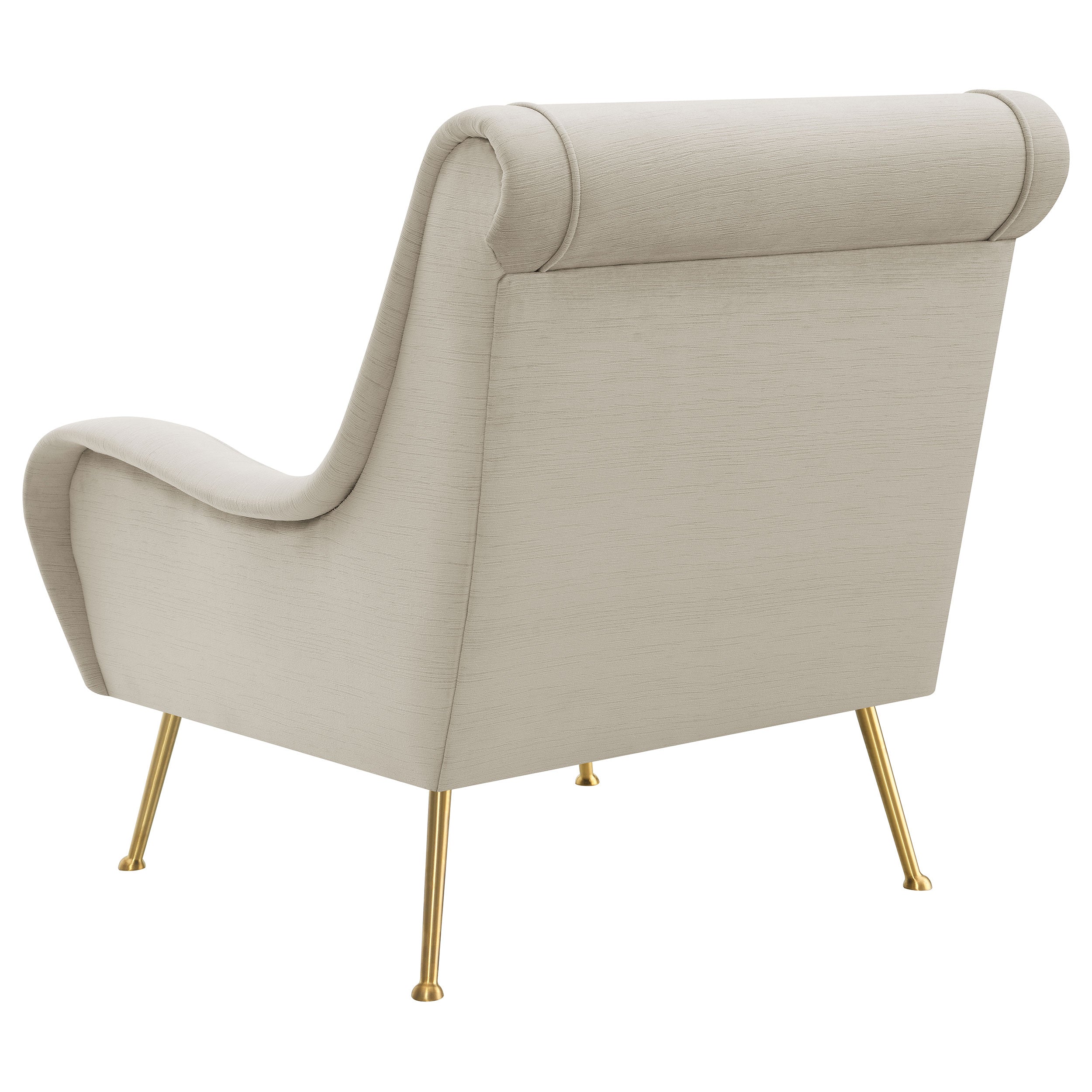 Ricci Upholstered Saddle Arms Accent Chair Stone and Gold