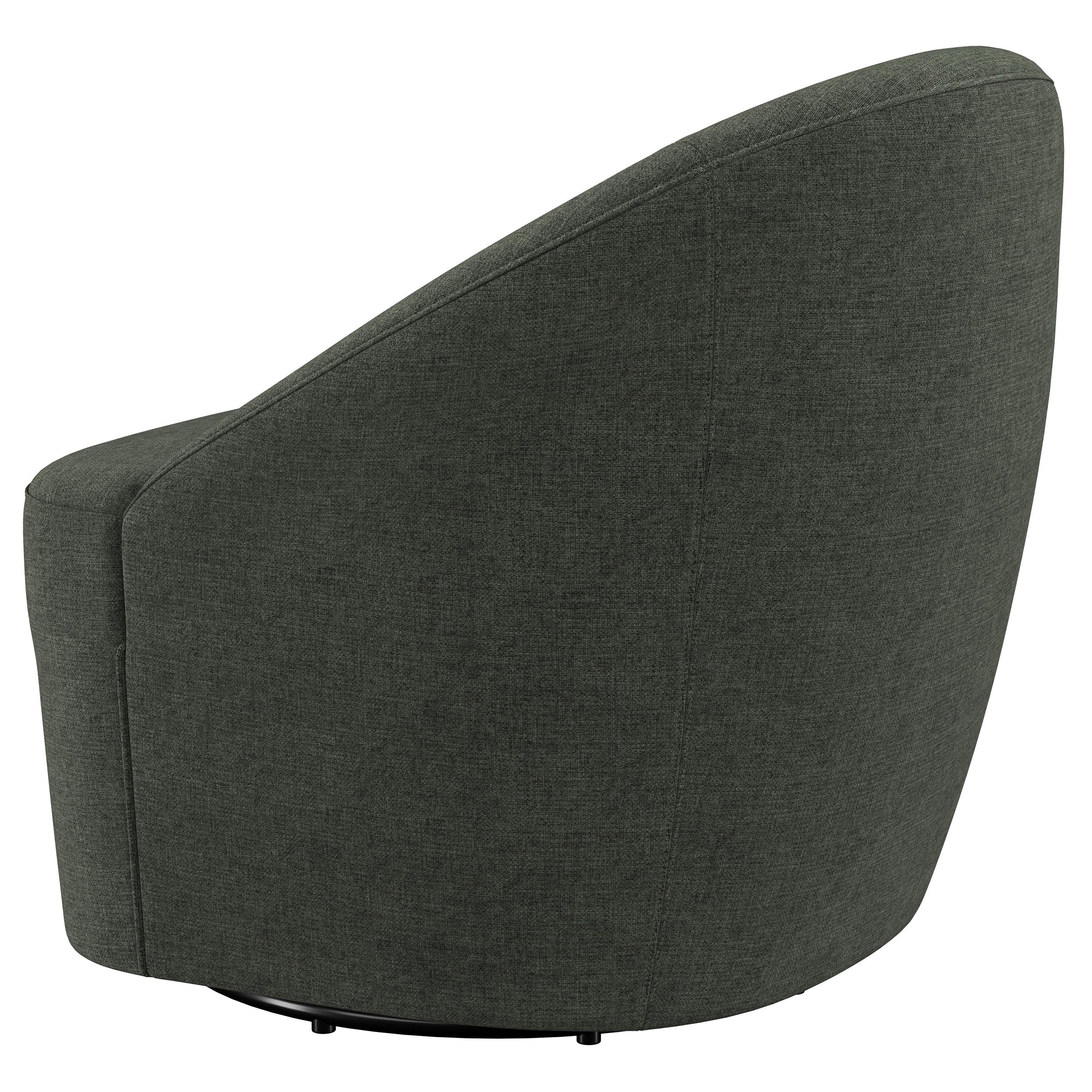 Leon Upholstered Barrel Accent Swivel Chair Hunter Green