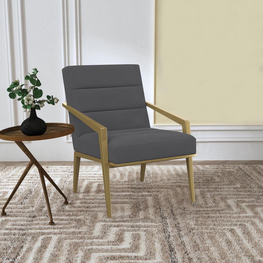 Kirra Upholstered Metal Arm Accent Chair