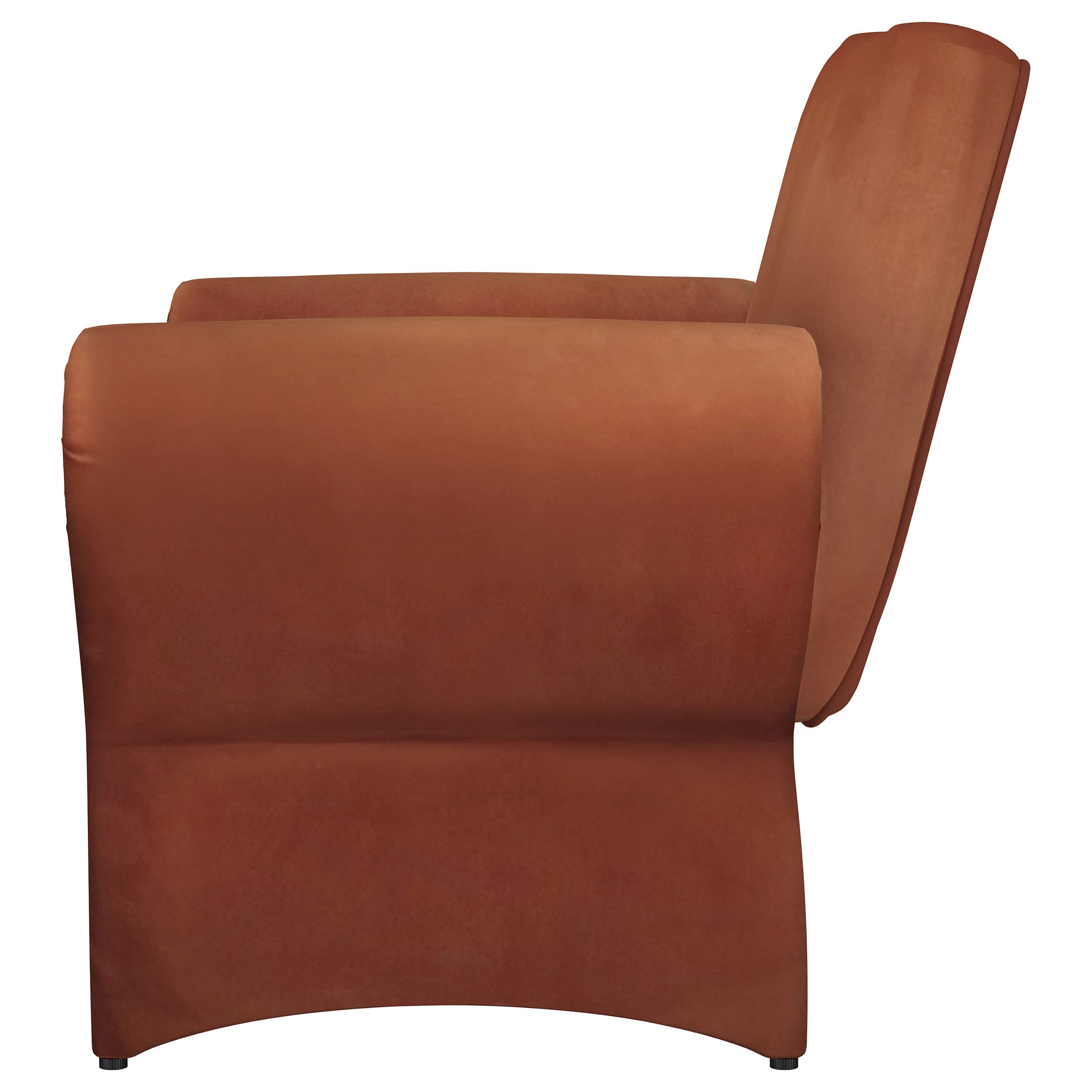 Liana Upholstered Roll Arm Accent Armchair Rust Orange