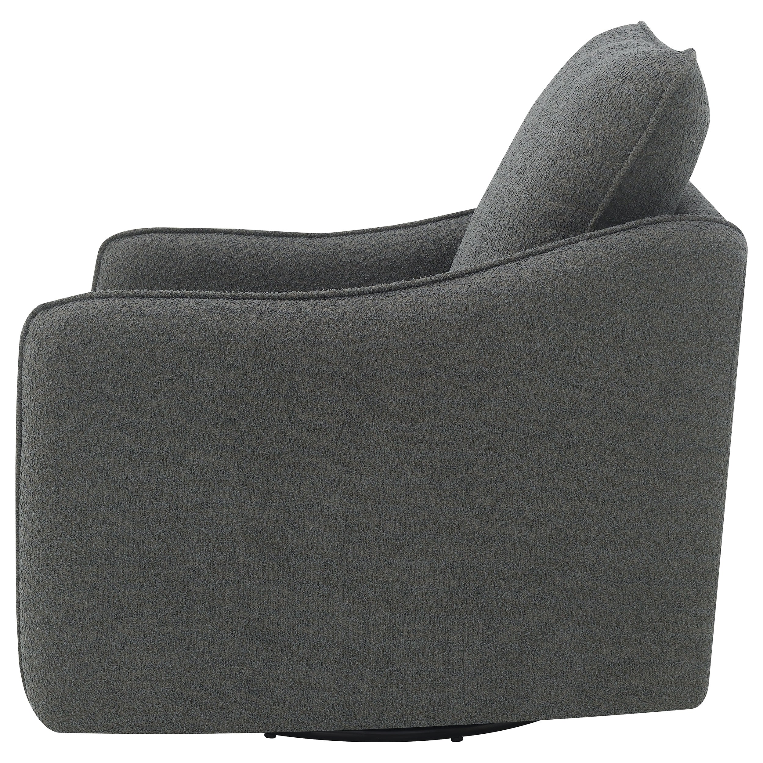 Madia Boucle Upholstered Swivel Glider Chair Charcoal Grey