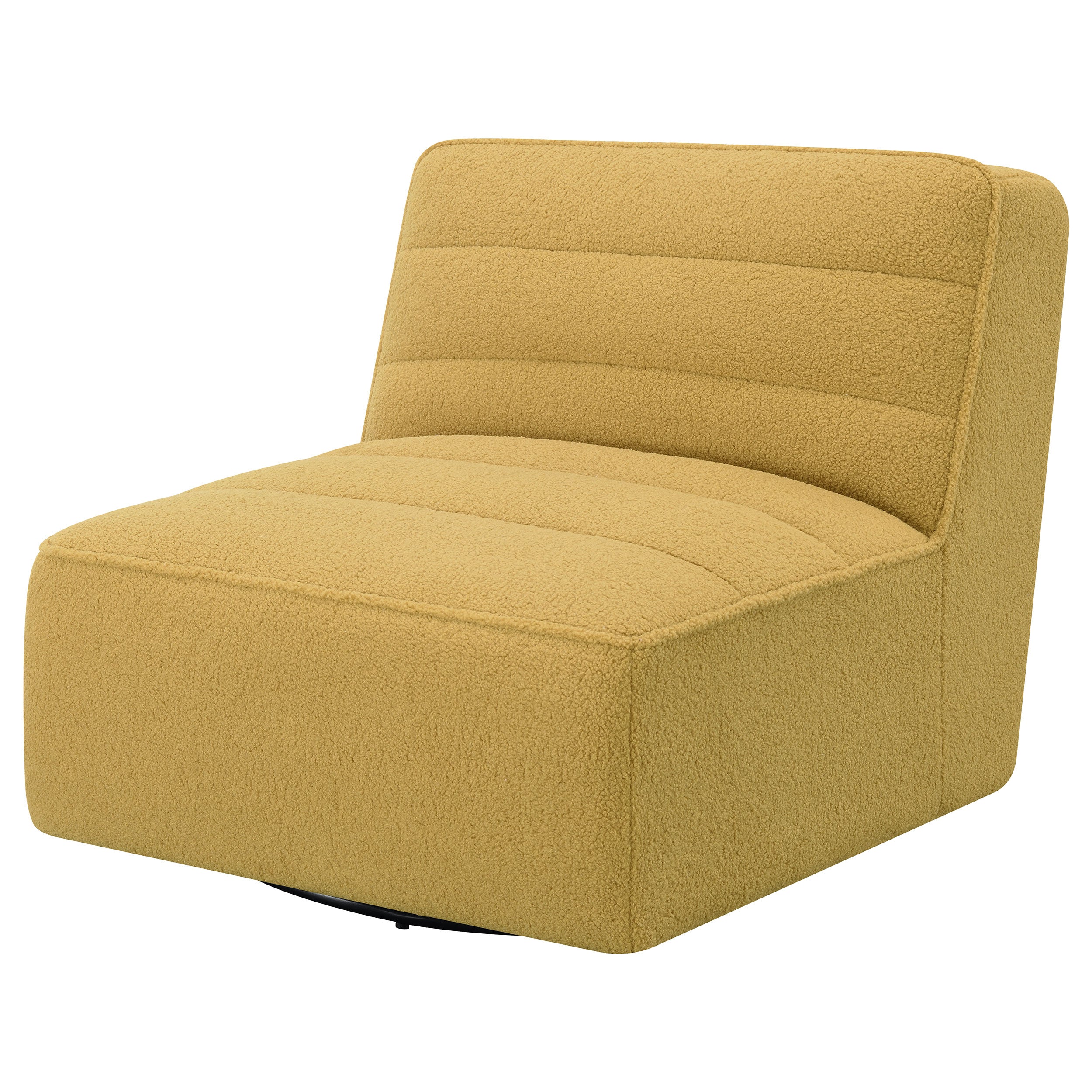 Cobie Upholstered Swivel Armless Chair Mustard