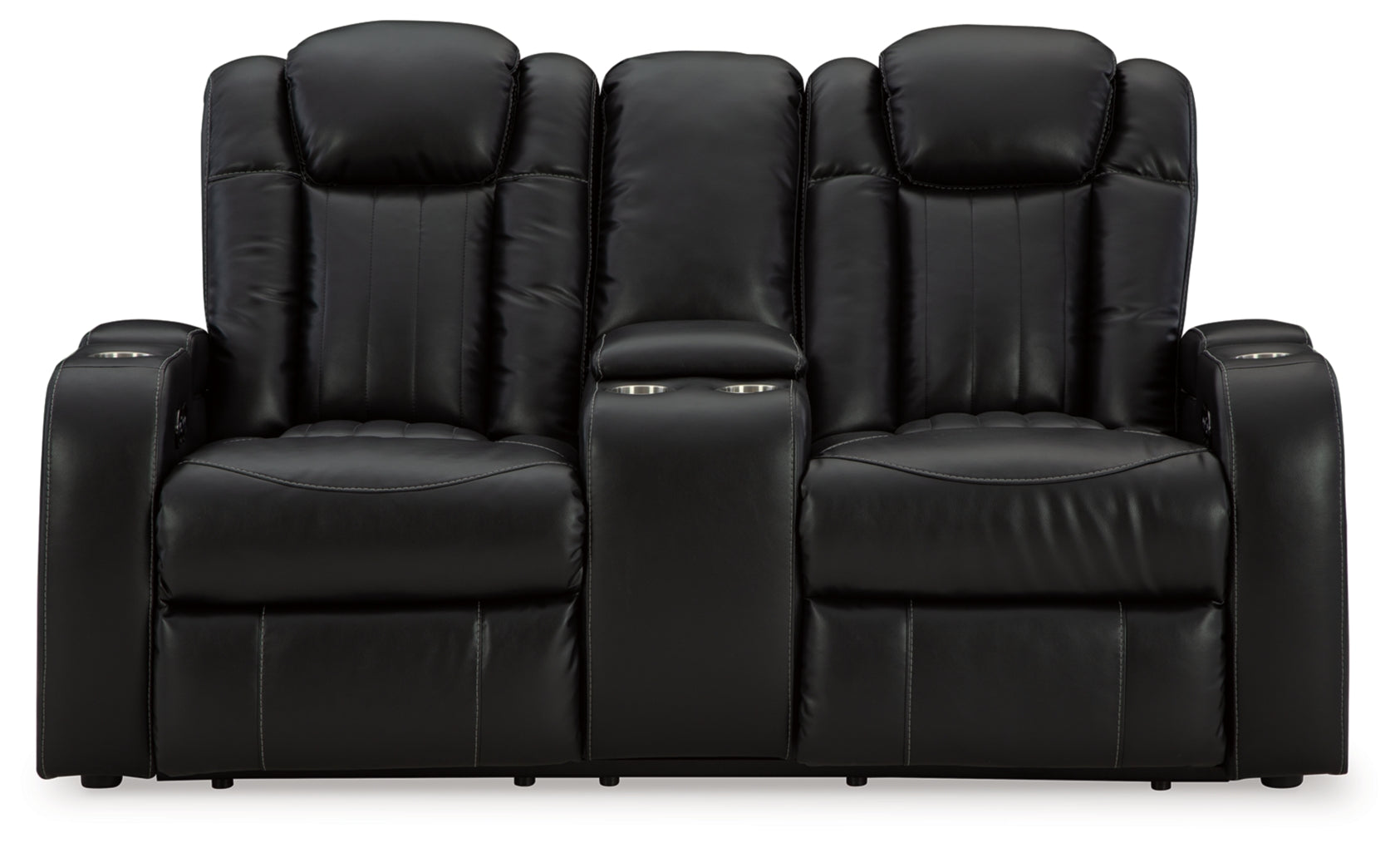 Caveman Den Power Reclining Loveseat/Console/Adjustable Headrest