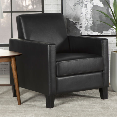Julio Upholstered Accent Chair with Track Arms Black image