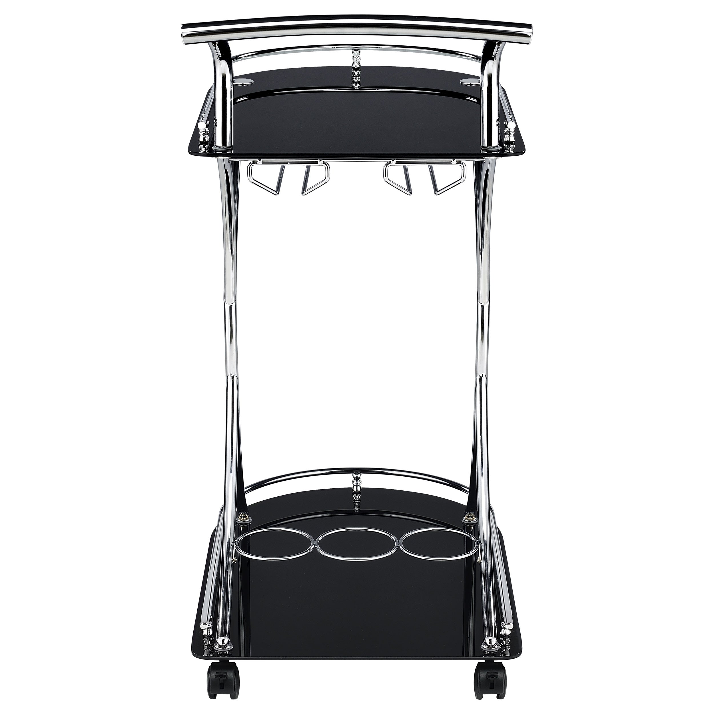 Elfman 2-shelve Serving Cart Chrome and Black