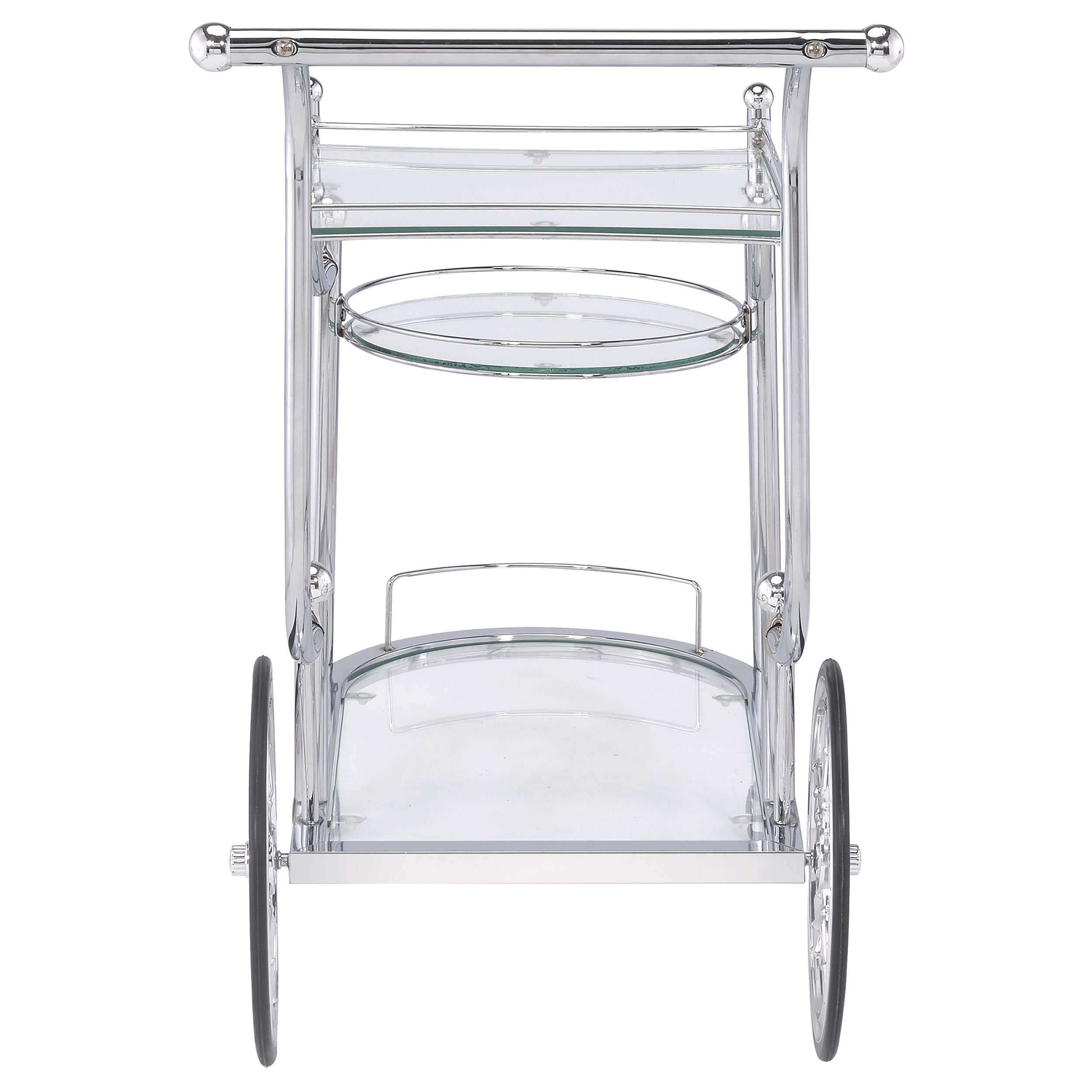 Sarandon 3-tier Serving Cart Chrome and Clear