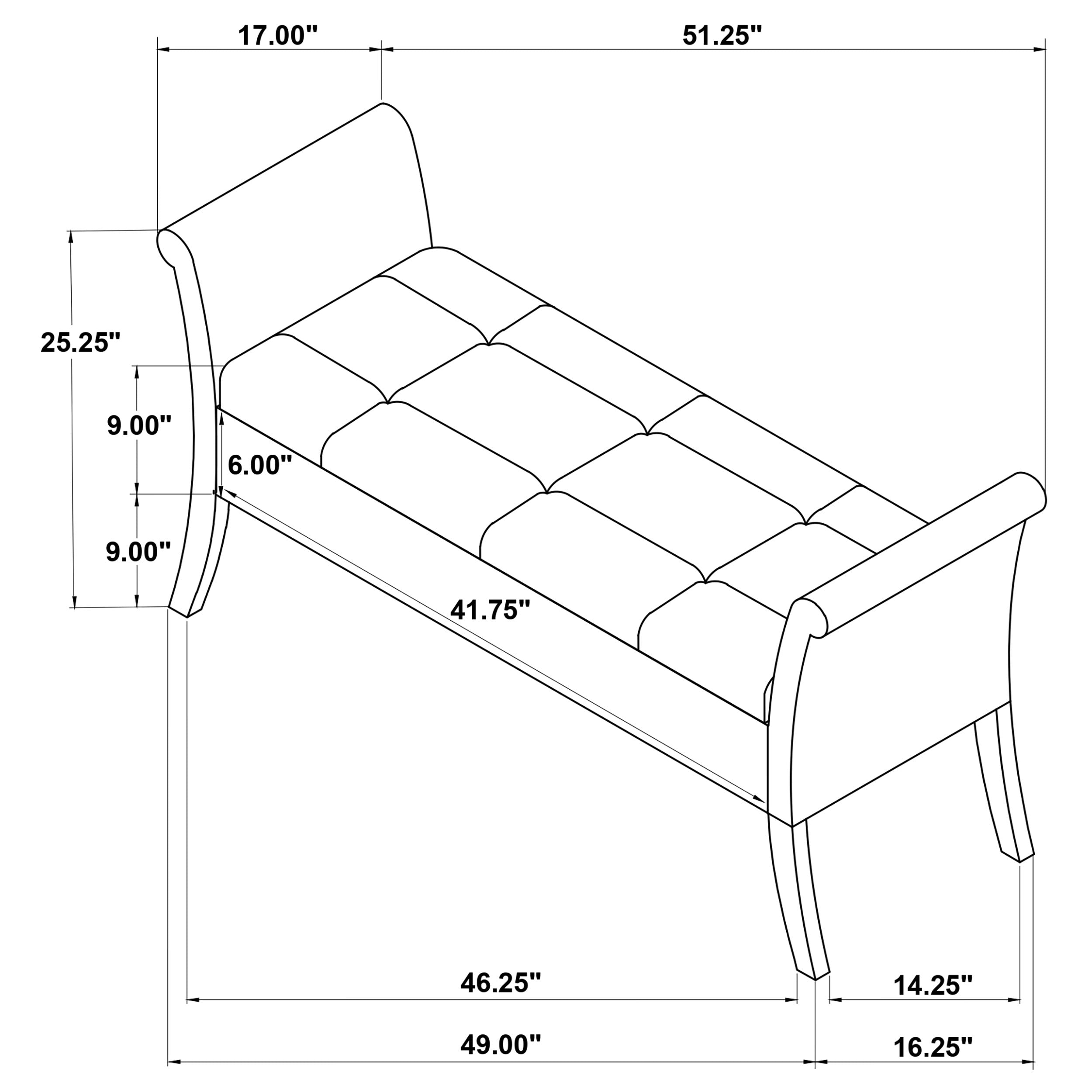 Farrah Velvet Upholstered Rolled Arm Storage Bench