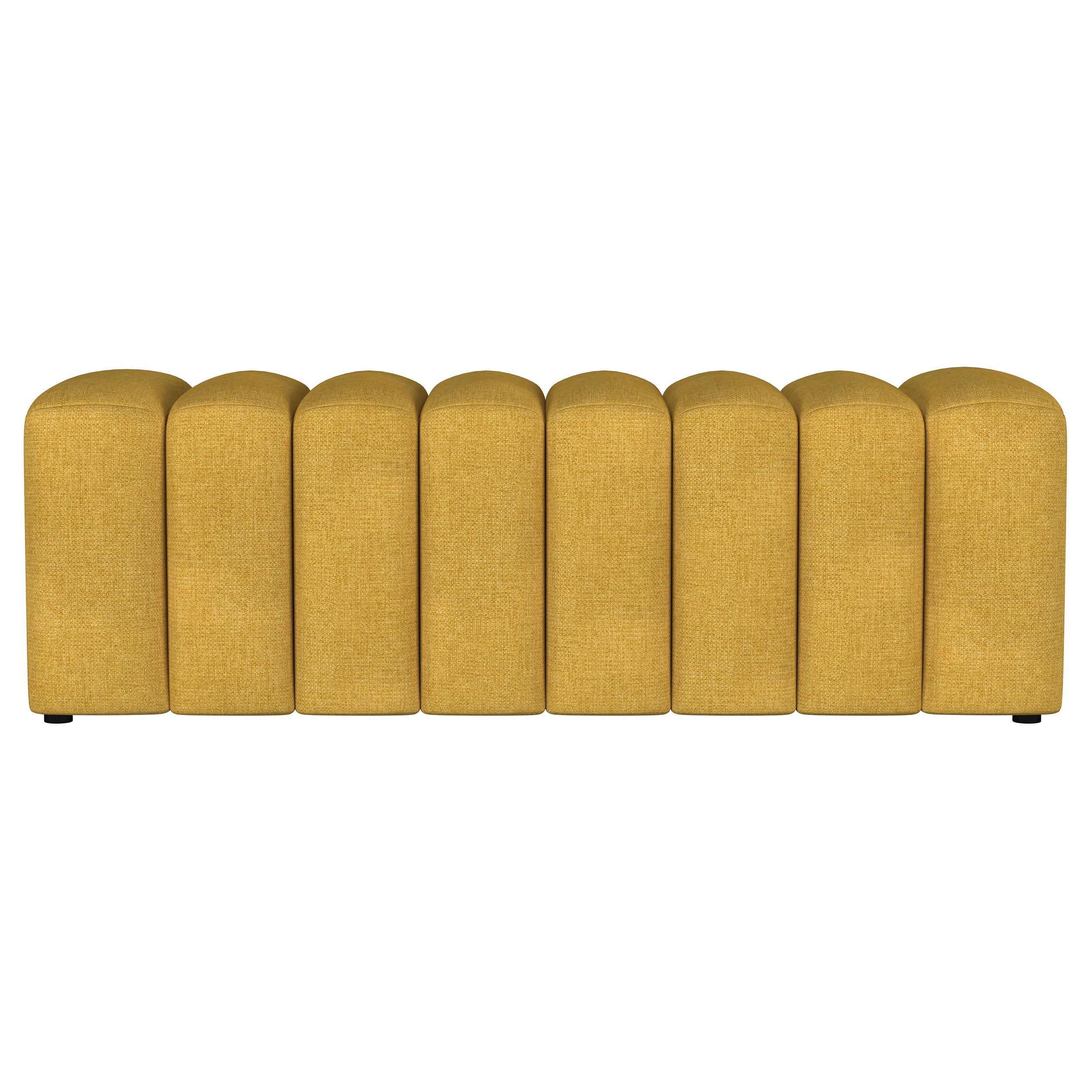 Summer Fabric Upholstered Tufted Accent Bench Mustard Yellow