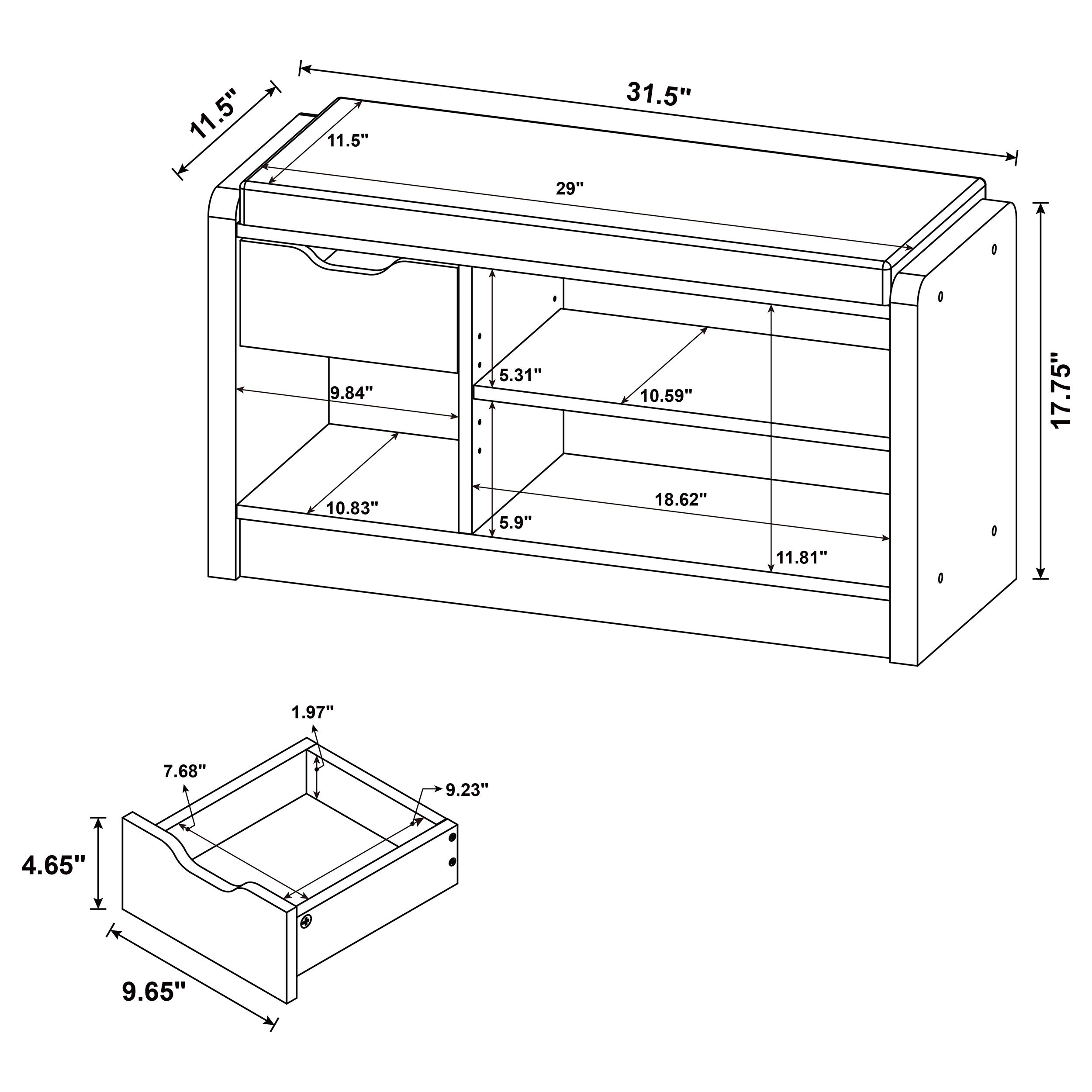 Arrington Storage Bench White Oak