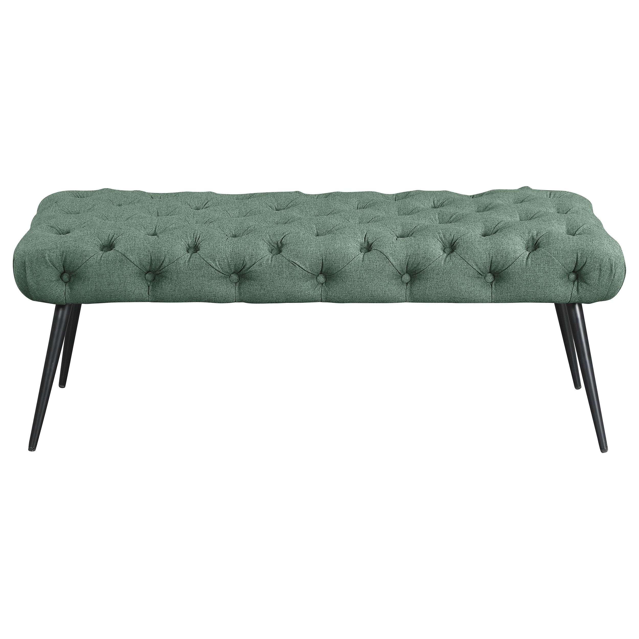 Ella Upholstered Tufted Bench Metal Legs Rust