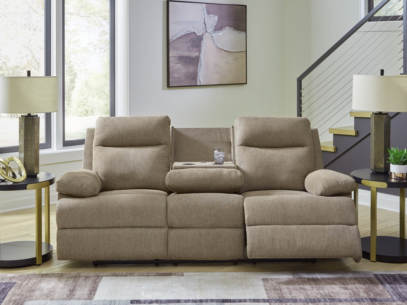Tarrant Reclining Sofa w/Drop Down Table