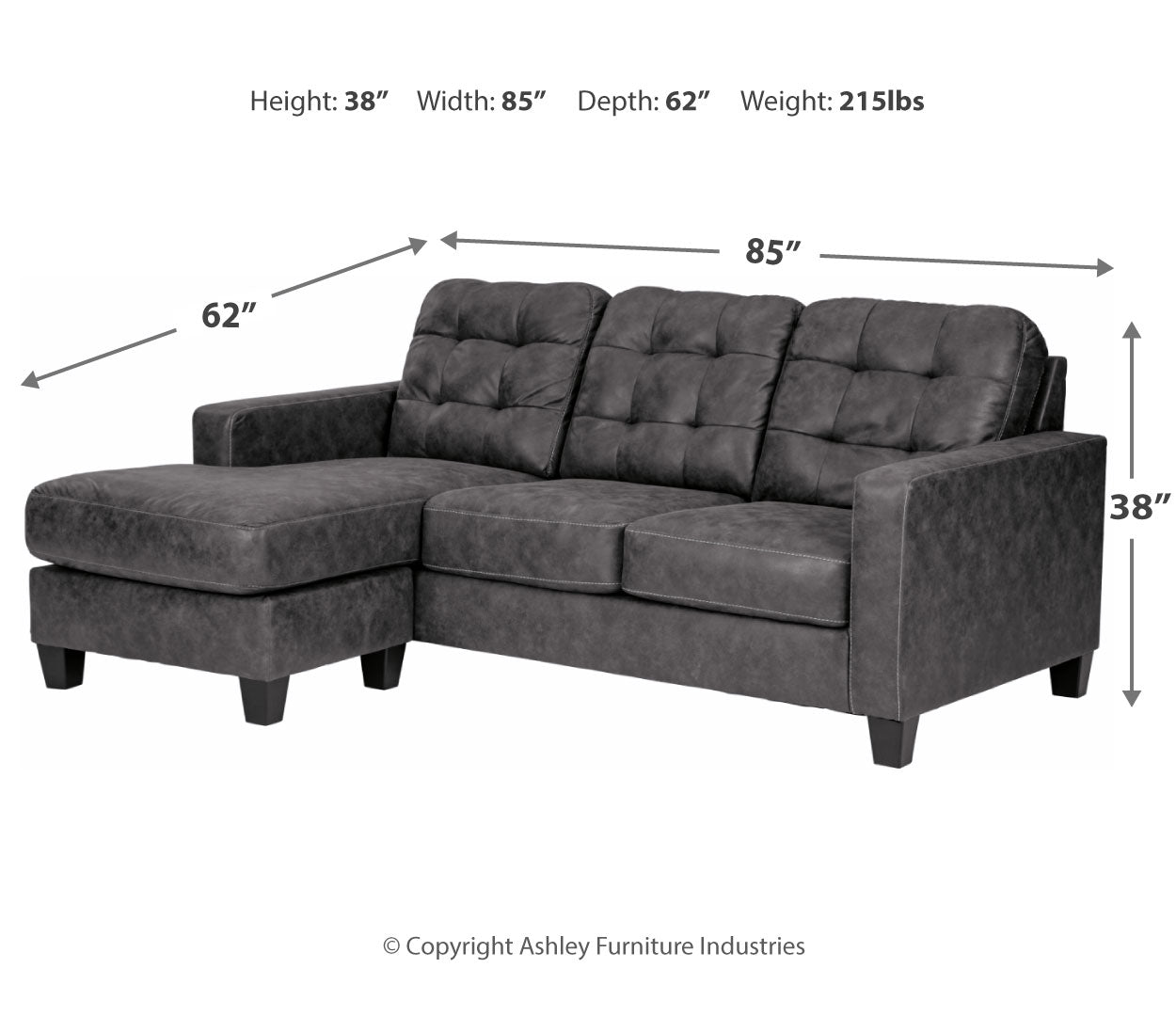 Venaldi Sofa Chaise Queen Sleeper