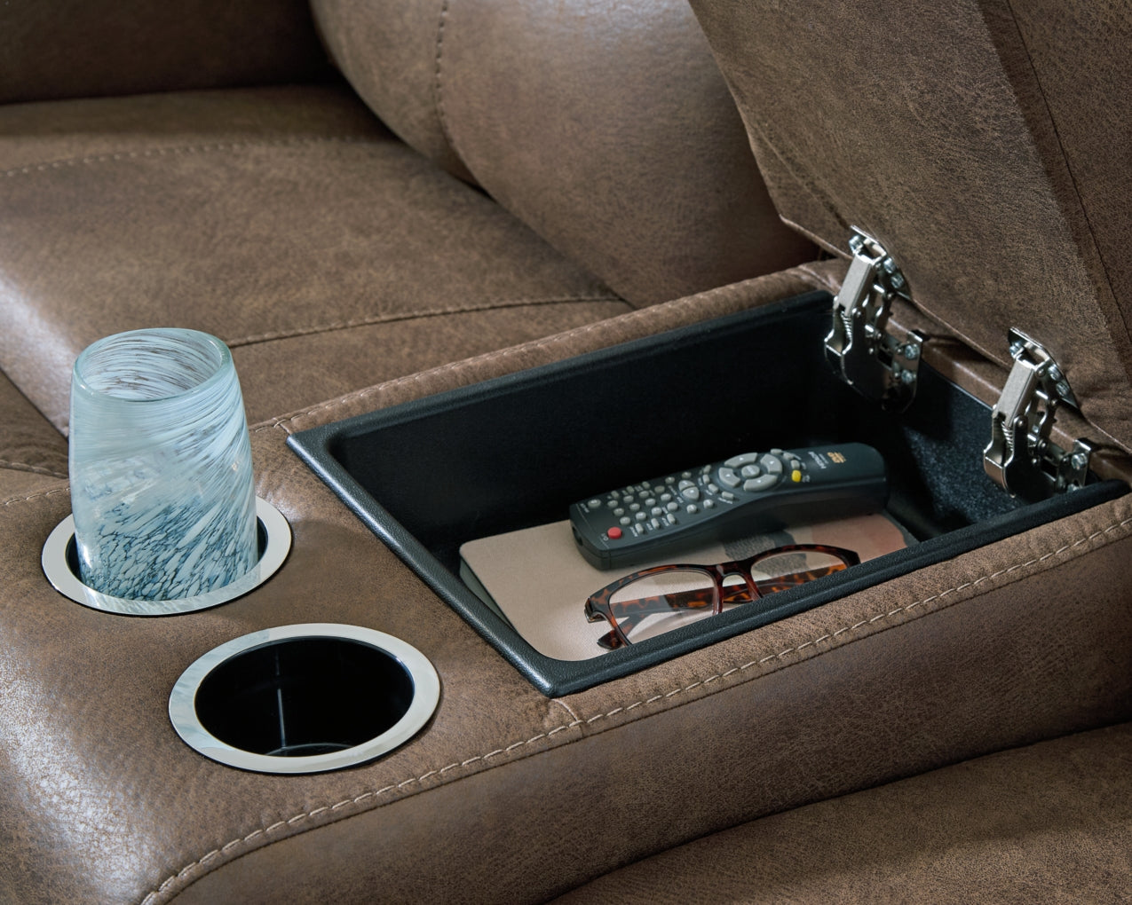 Time-Piece Power Reclining Loveseat/Console/Adjustable Headrest