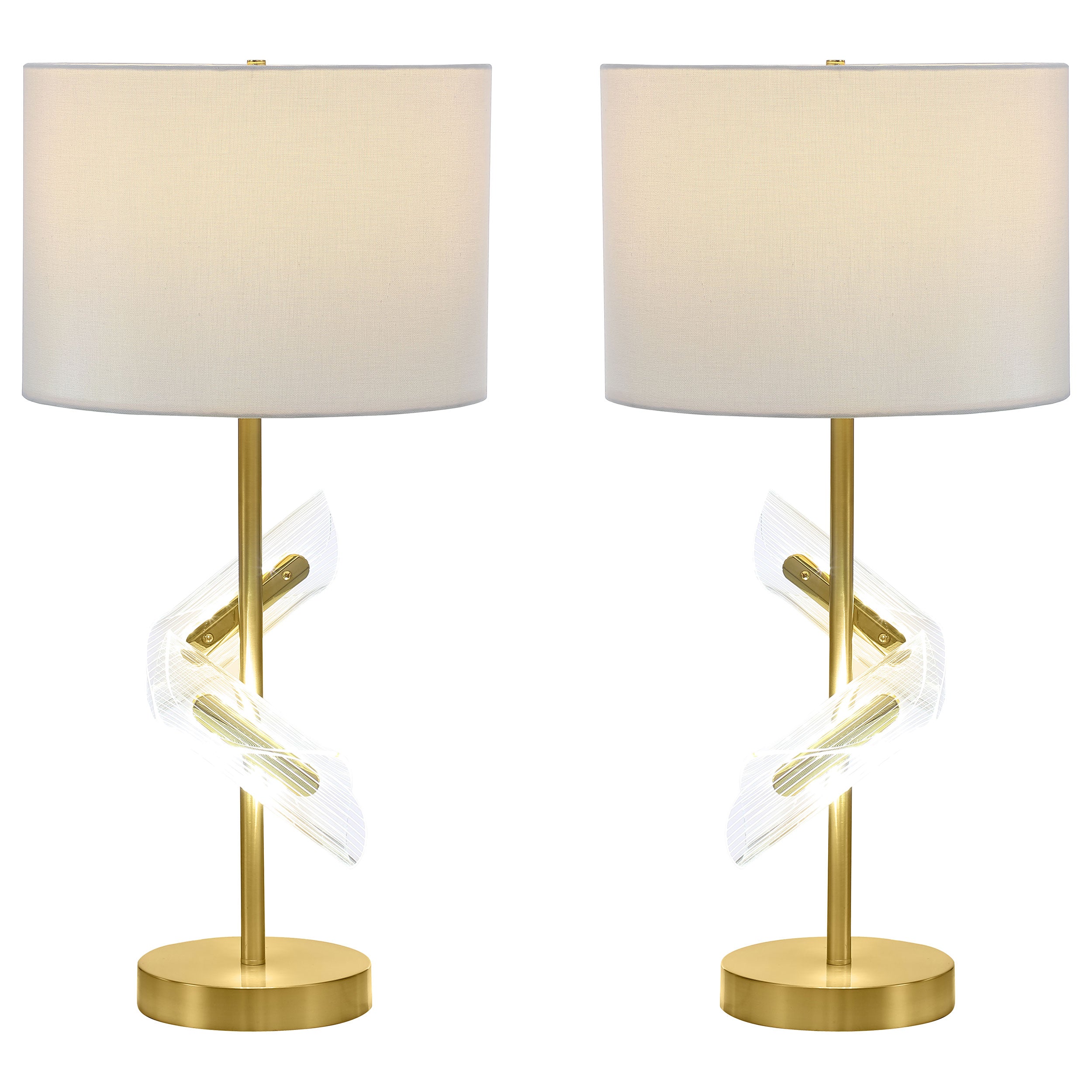 Kingsley 30-inch Drum Shade Table Lamp Gold (Set of 2)