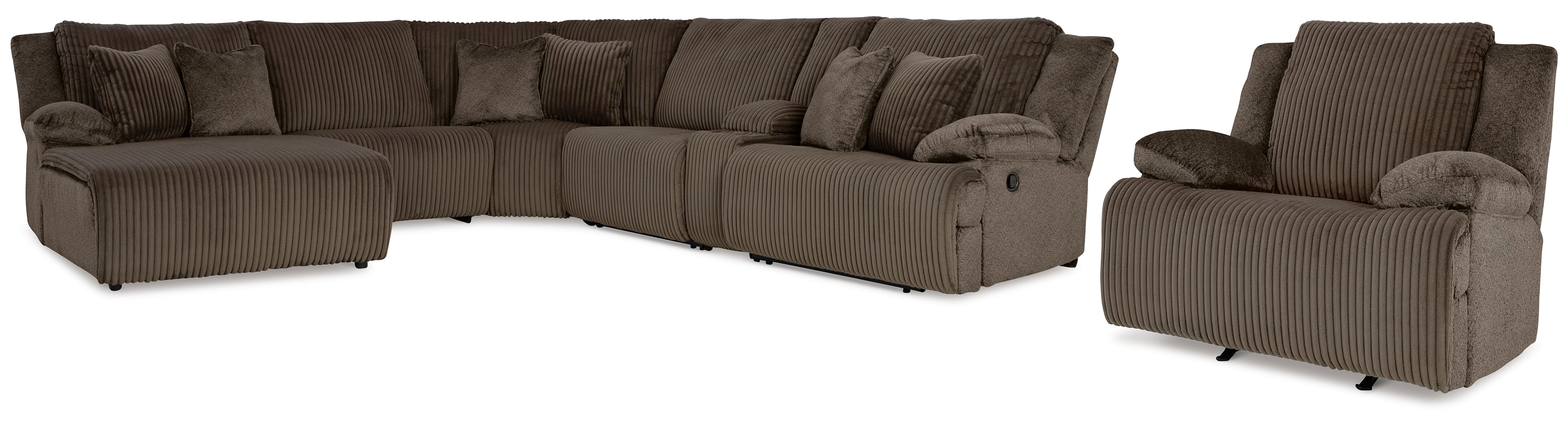 Top Tier 6-Piece Reclining Sectional with Chaise