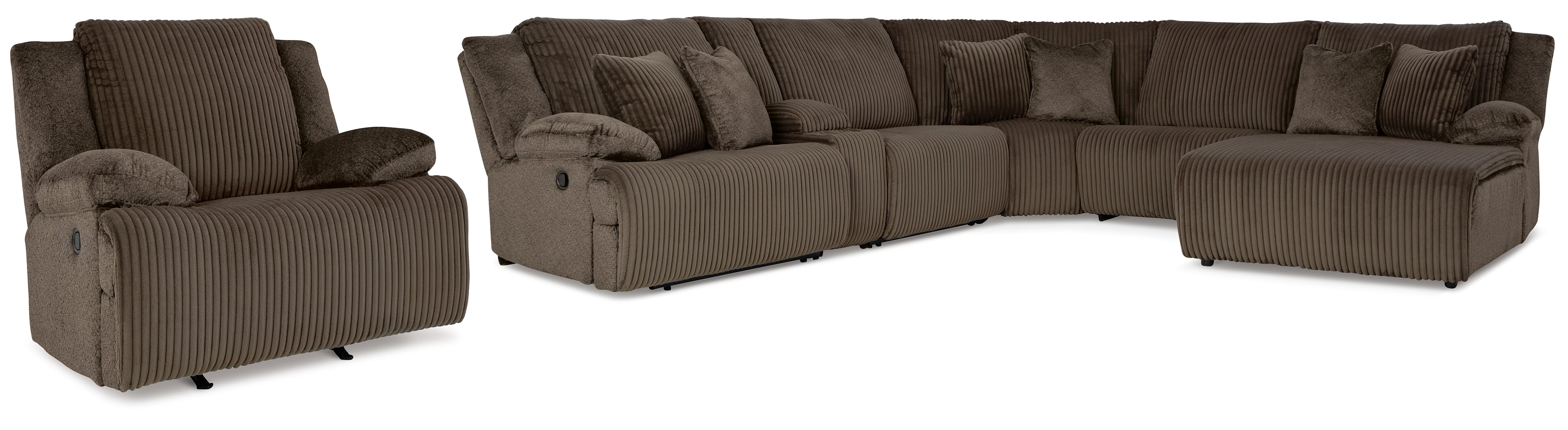 Top Tier 6-Piece Reclining Sectional with Chaise