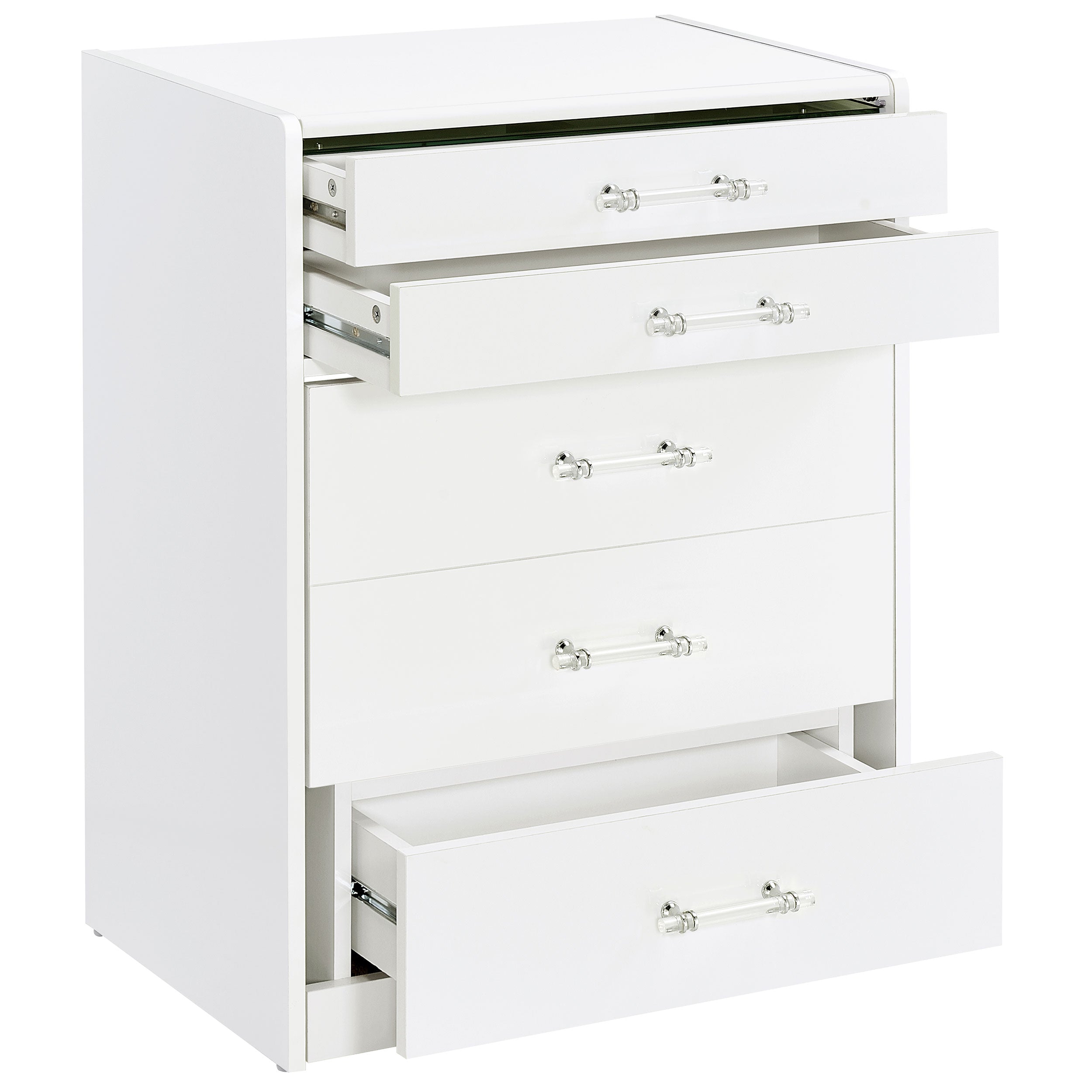 Danbury 3-drawer Makeup Vanity & Stool Set White High Gloss