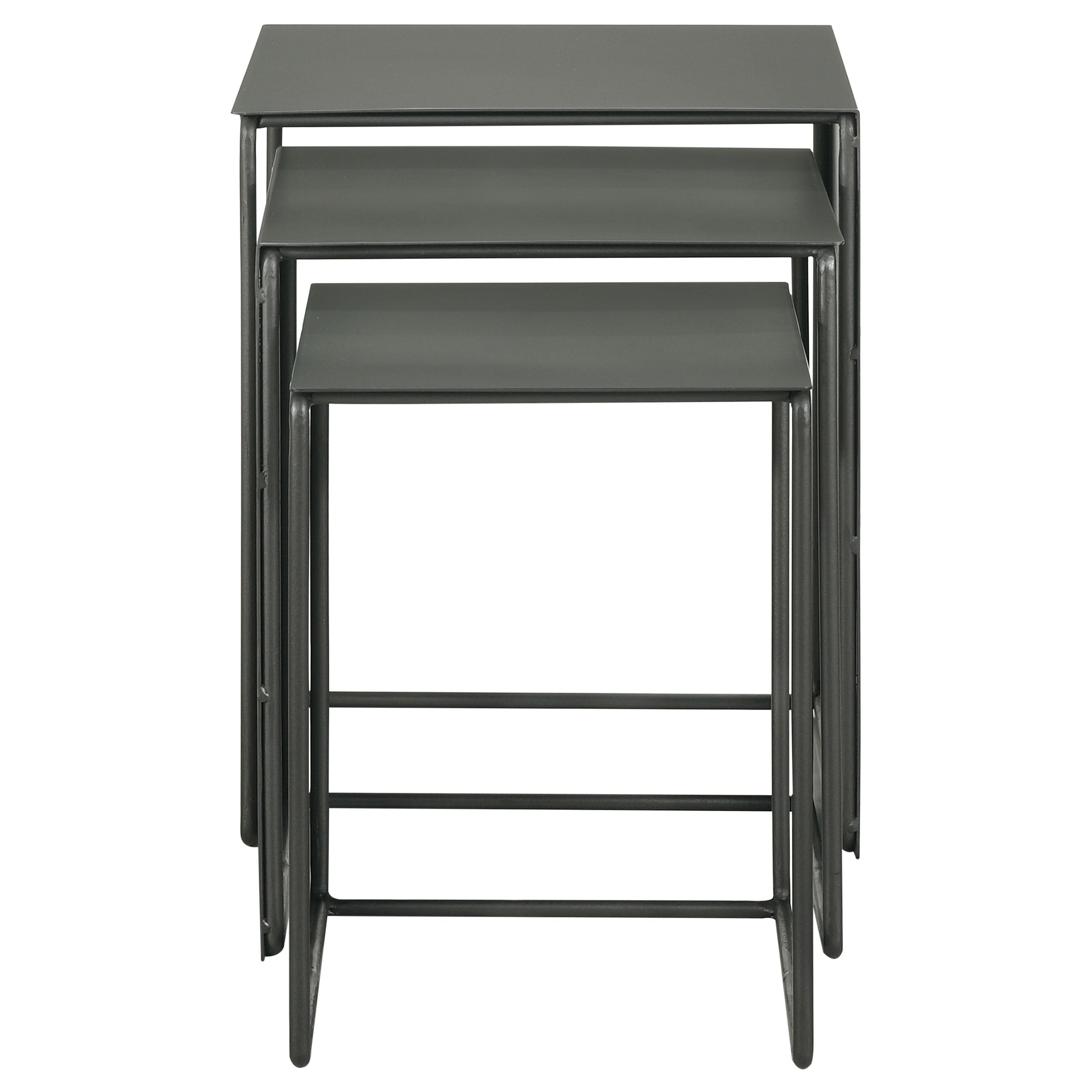 Imez  Rectangular Metal Nesting Table Set Grey