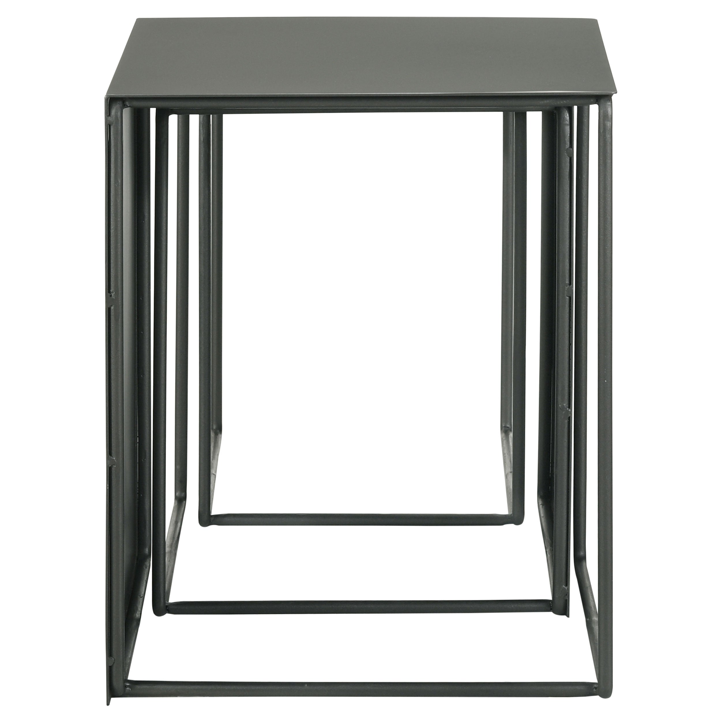 Imez  Rectangular Metal Nesting Table Set Grey