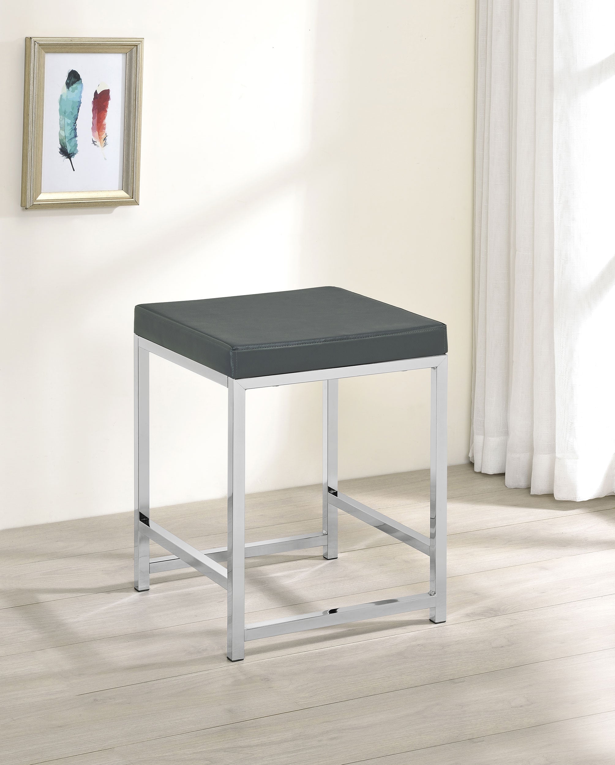 Afshan Upholstered Square Padded Cushion Vanity Stool