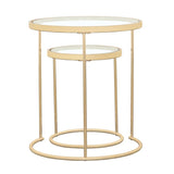 Maylin 2-piece Round Glass Top Nesting Tables Gold image