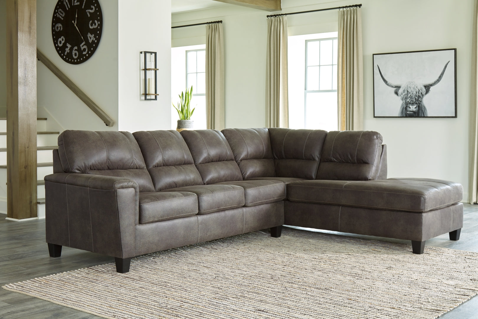 Navi 2-Piece Sectional with Ottoman