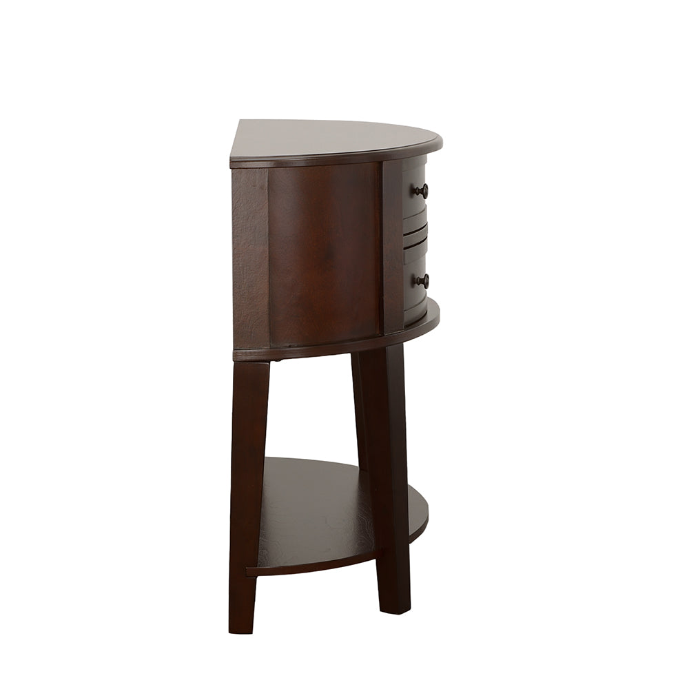 Diane 2-drawer Demilune Shape Console Table Cappuccino