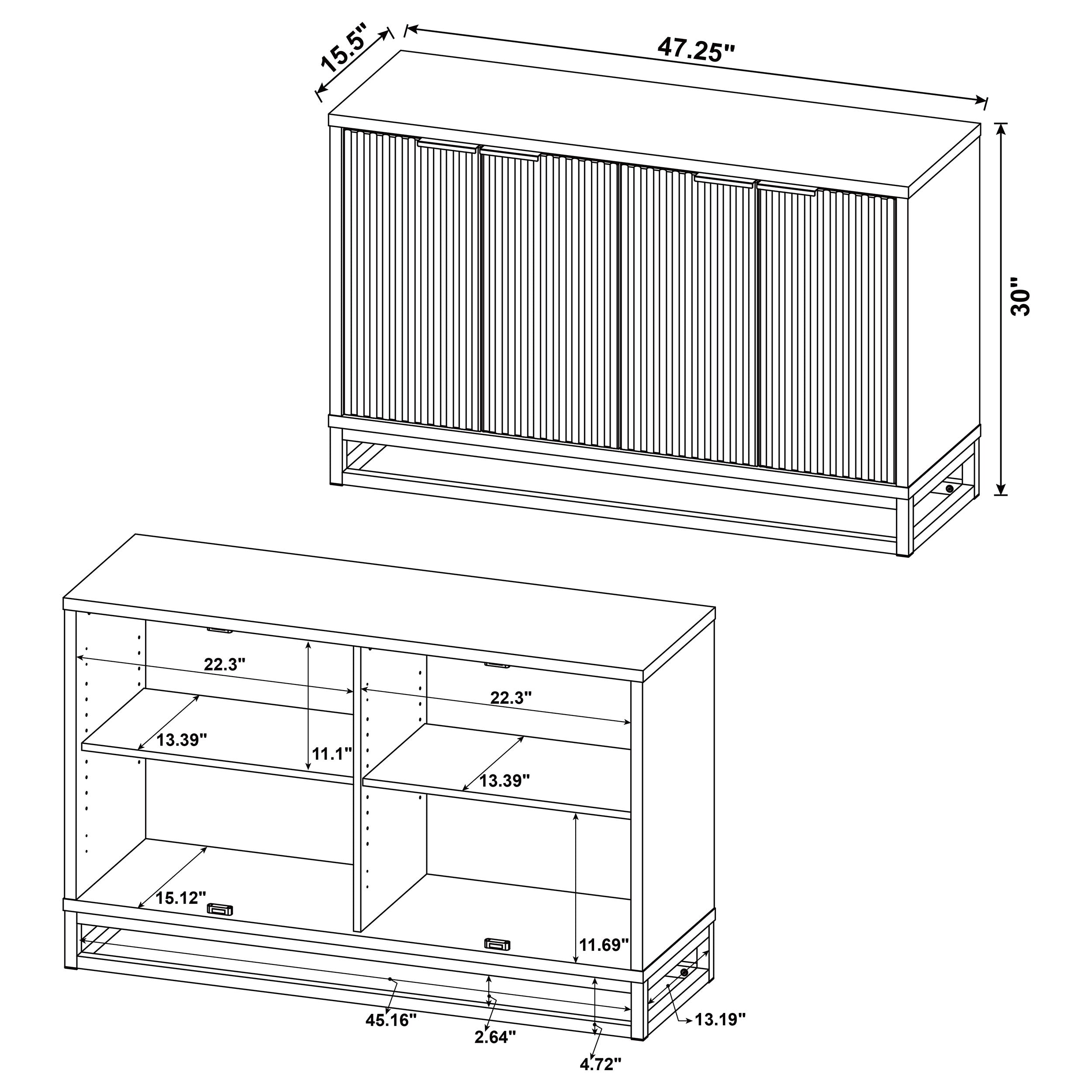 Ryatt 4-door Engineered Wood Accent Cabinet Dark Pine