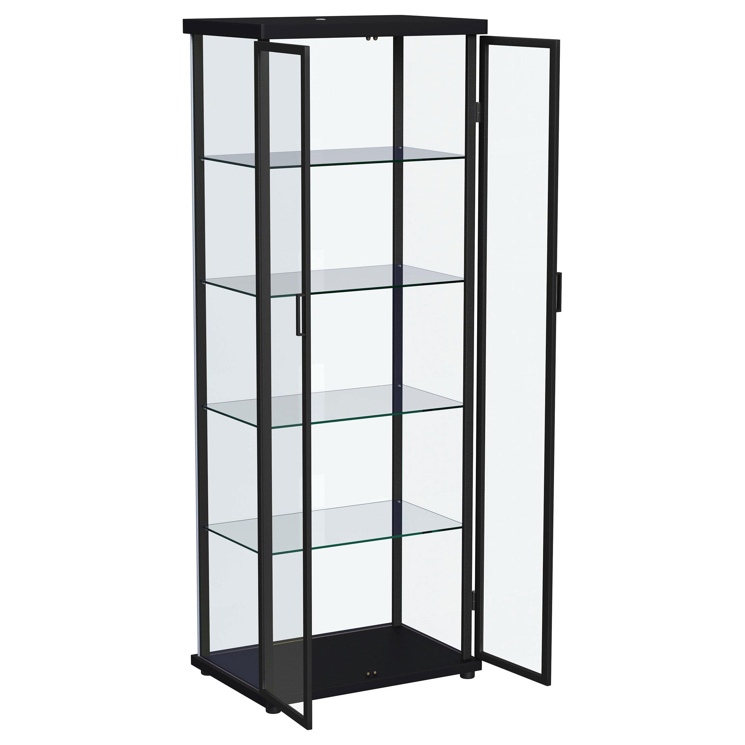 Aero 5-shelf Display Curio Cabinet with LED Lighting Black