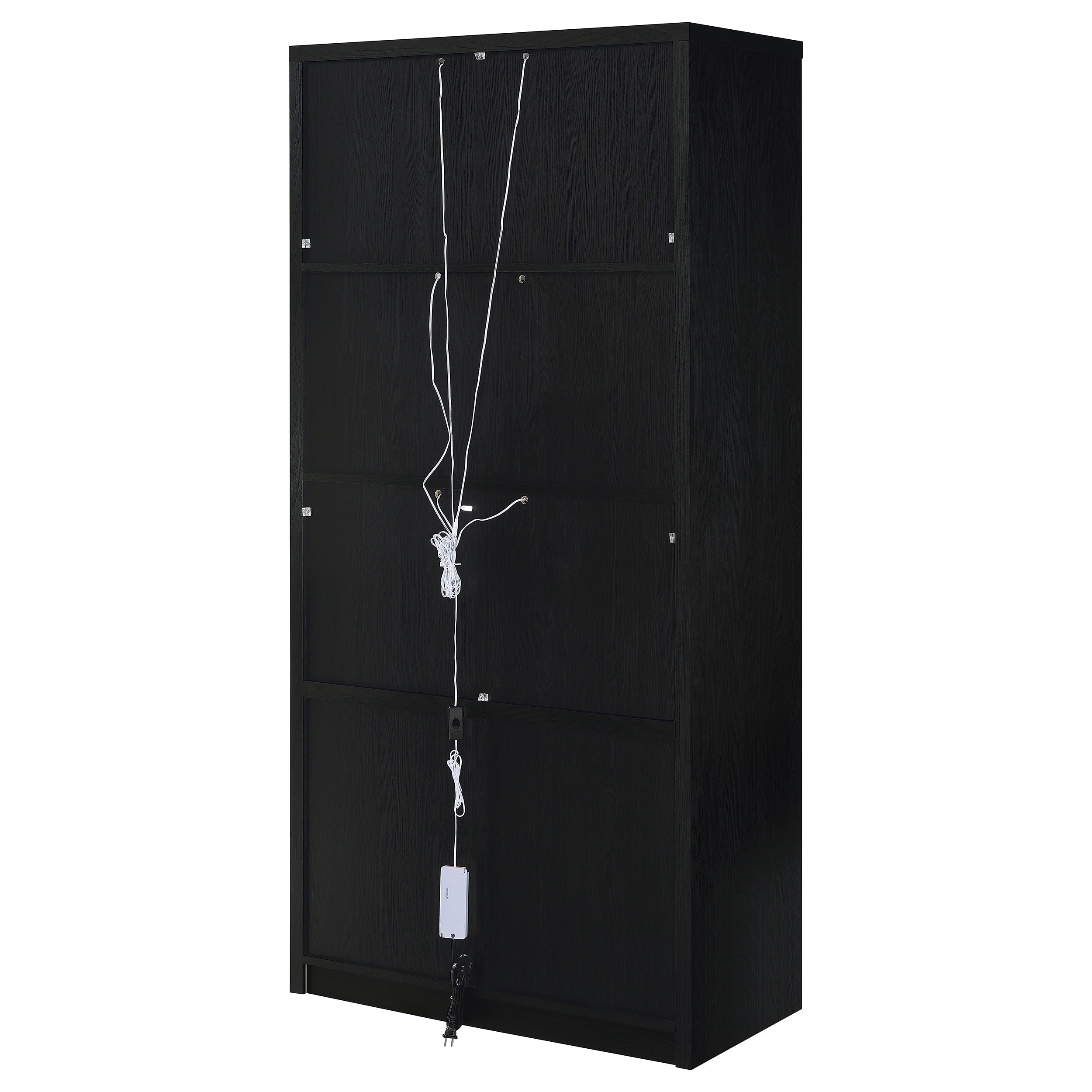 Riva 4-door Tall Accent Display Cabinet LED Lighting Black