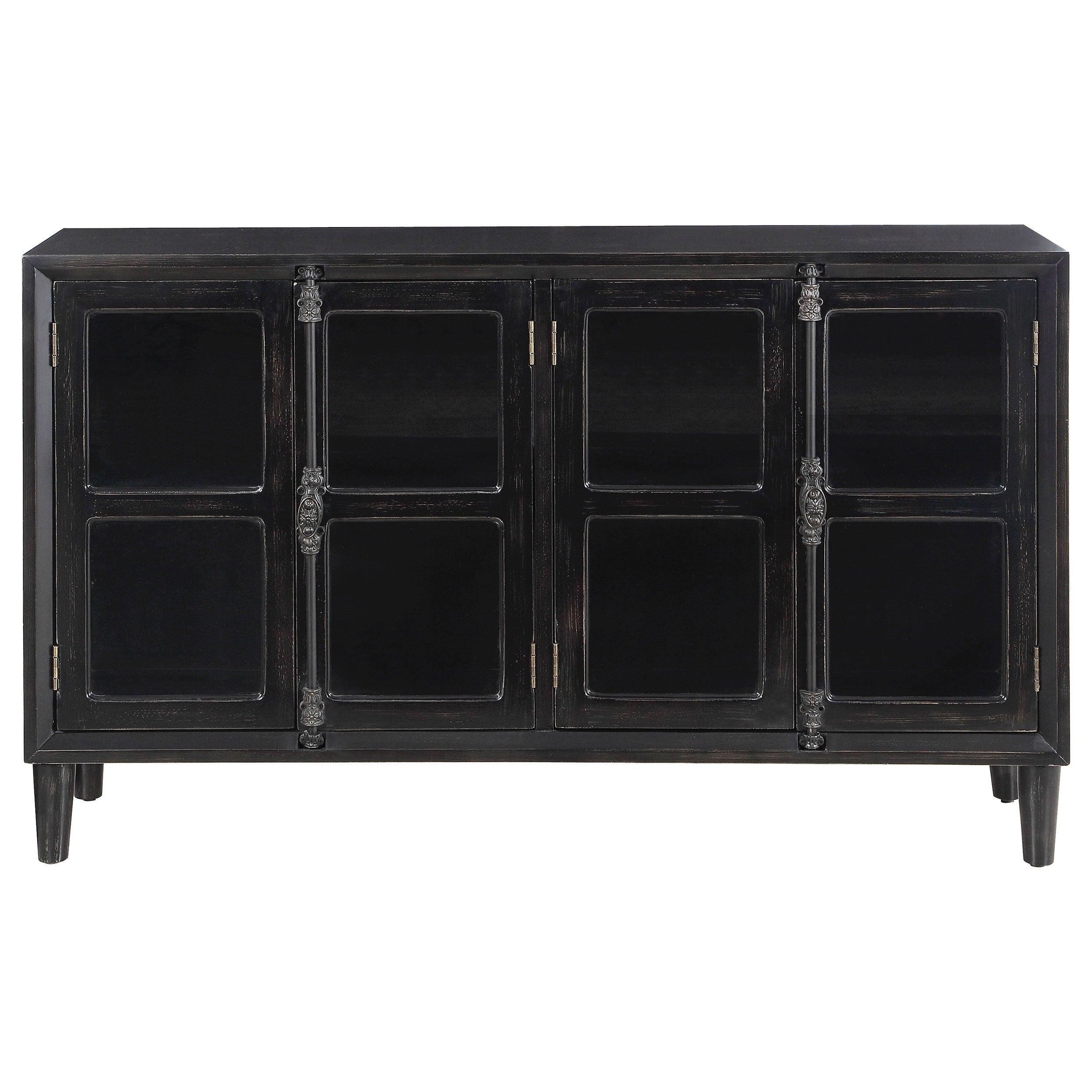 Sylvia 4-door Accent Cabinet Black