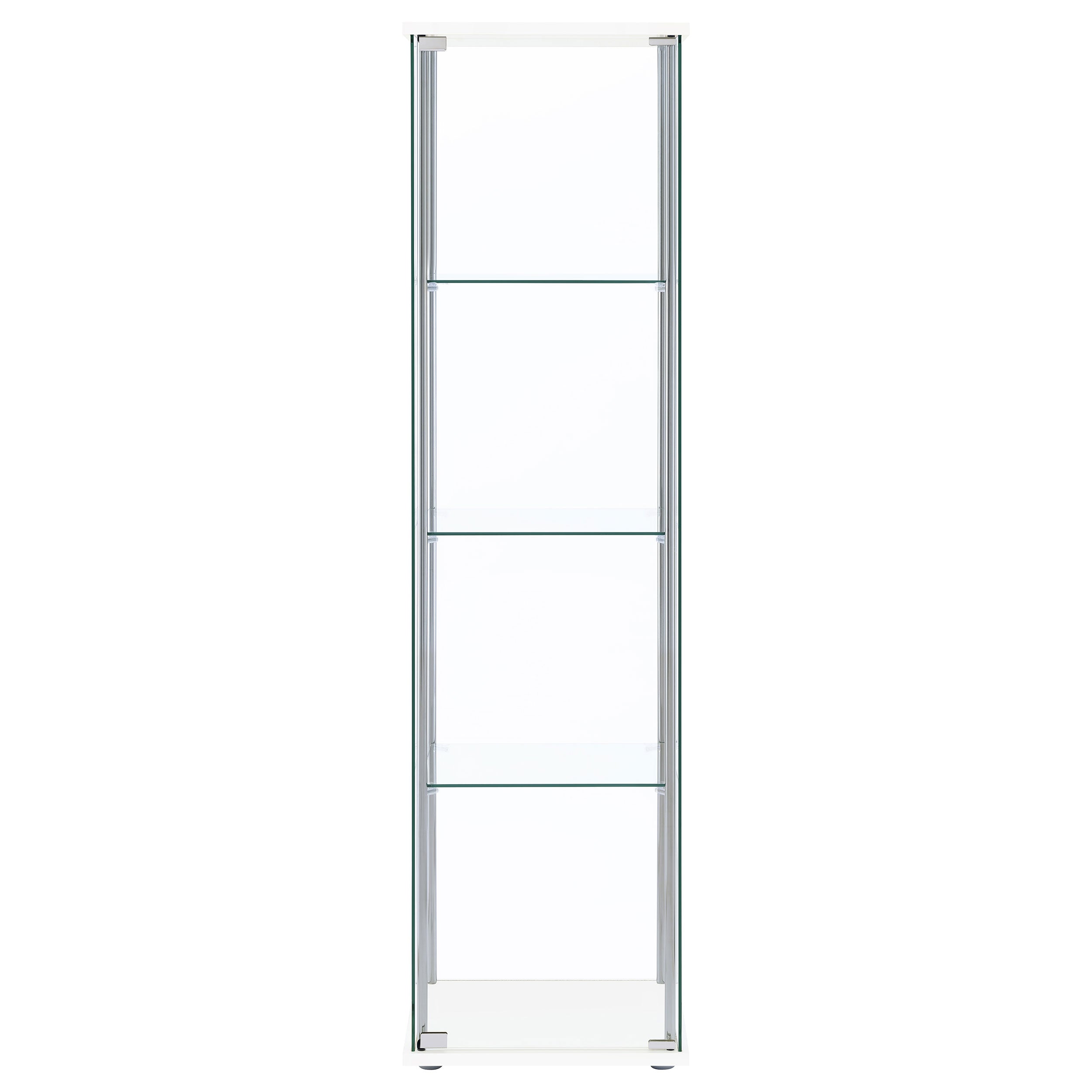 Bellatrix Rectangular 4-shelf Curio Cabinet White and Clear