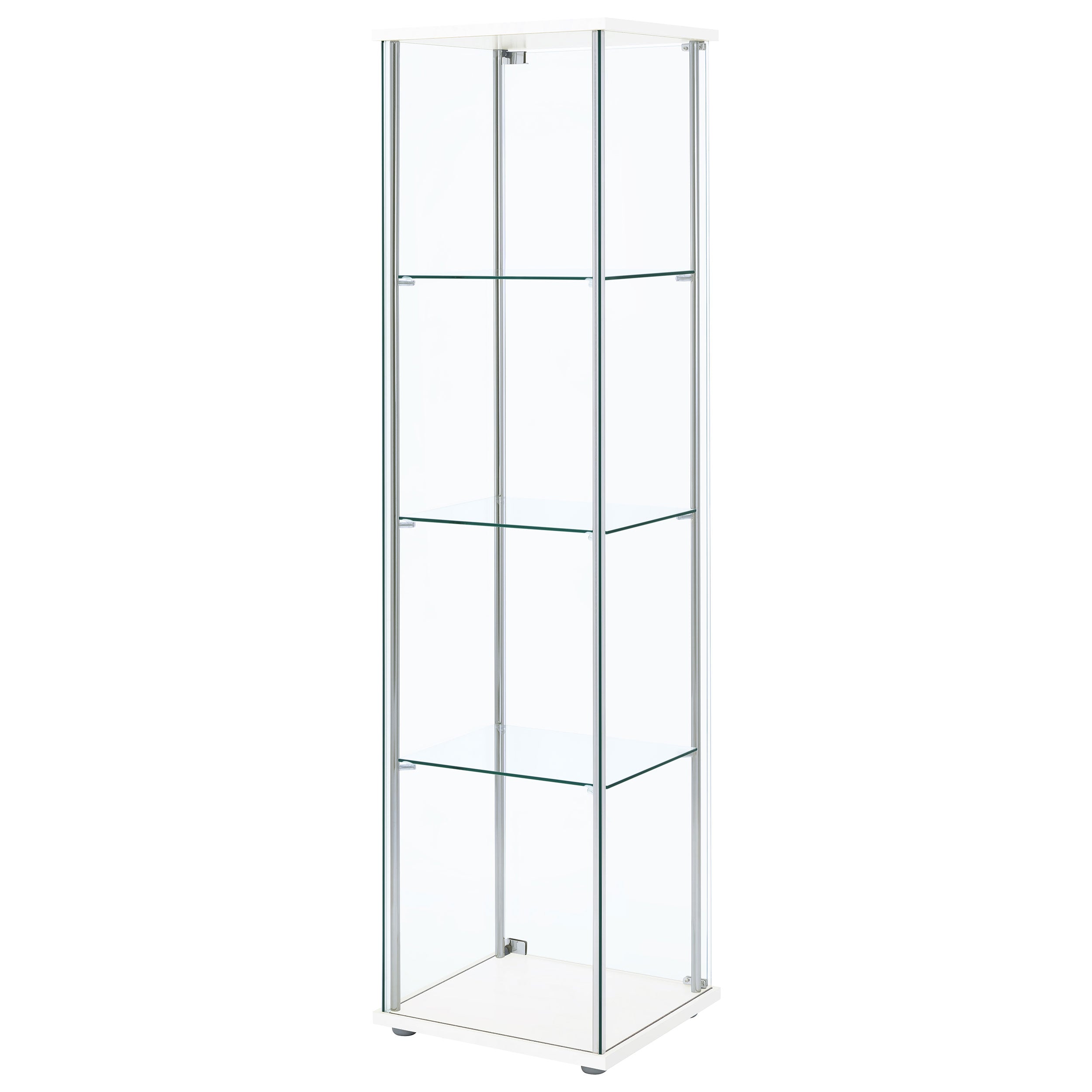 Bellatrix Rectangular 4-shelf Curio Cabinet White and Clear