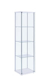 Bellatrix Rectangular 4-shelf Curio Cabinet White and Clear image