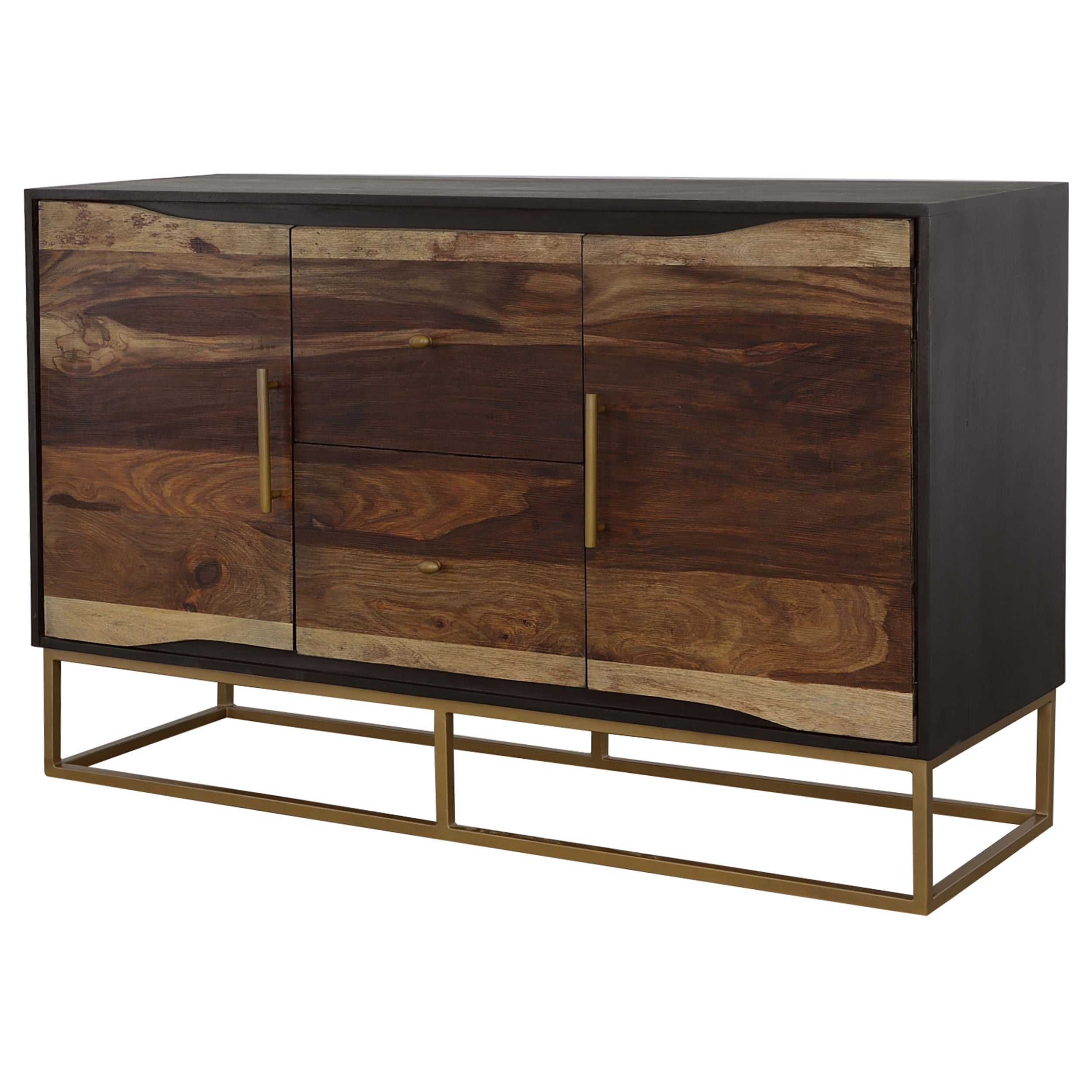 Zara 2-door 57-inch Wood Accent Storage Cabinet Black Walnut
