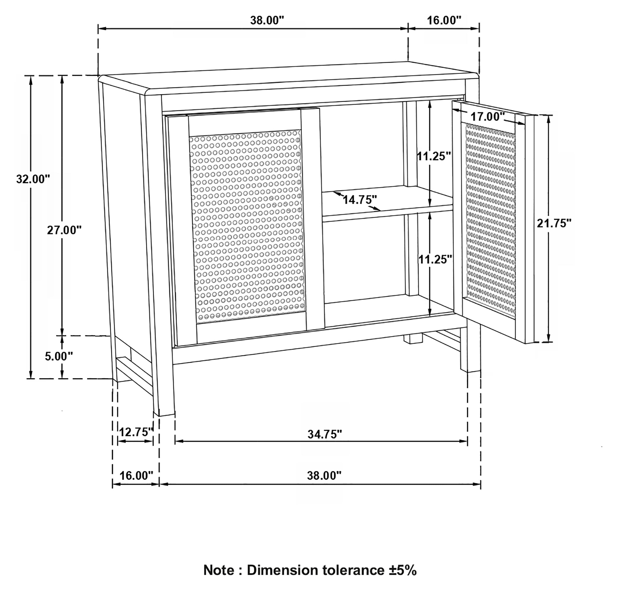 Zamora Rectangular 2-door Accent Cabinet Natural